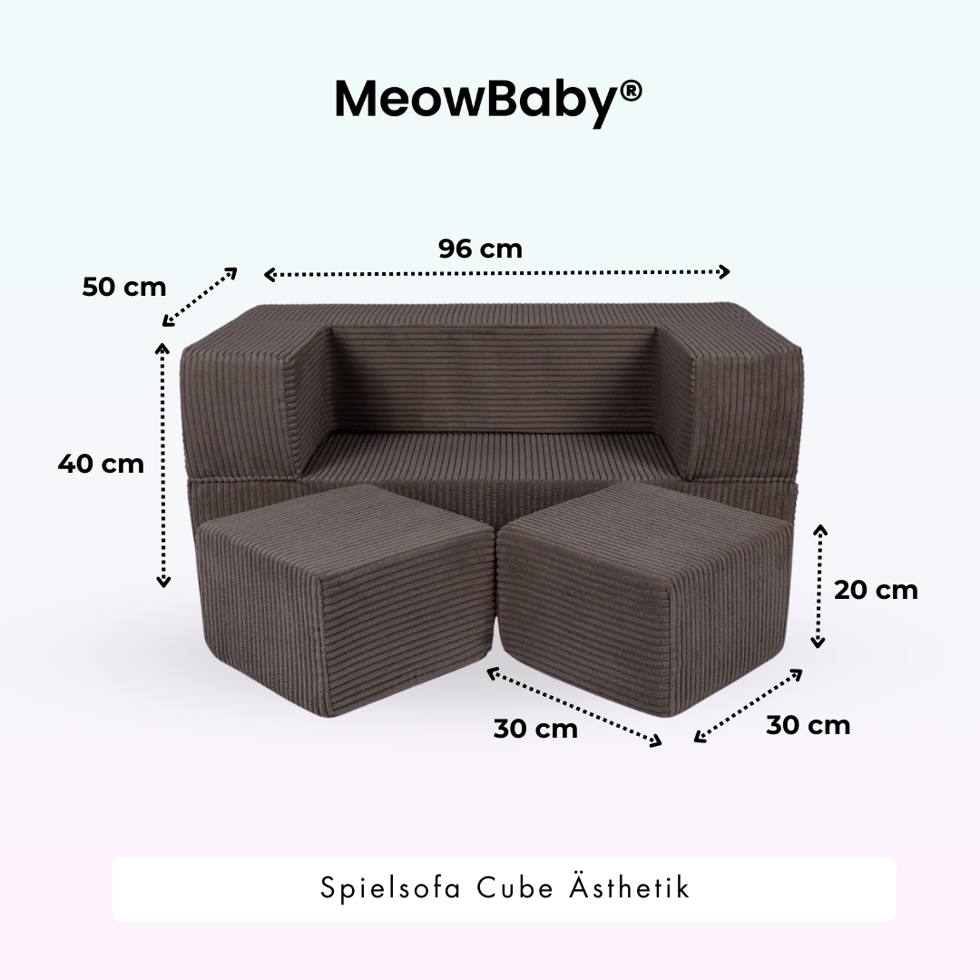 MeowBaby Play Sofa Cube Aesthetics - ecru/beige
