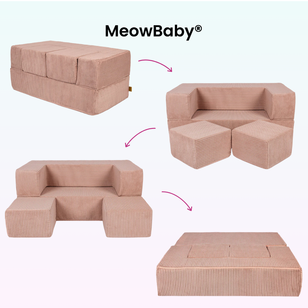MeowBaby Play Sofa Cube Aesthetics - ecru/beige