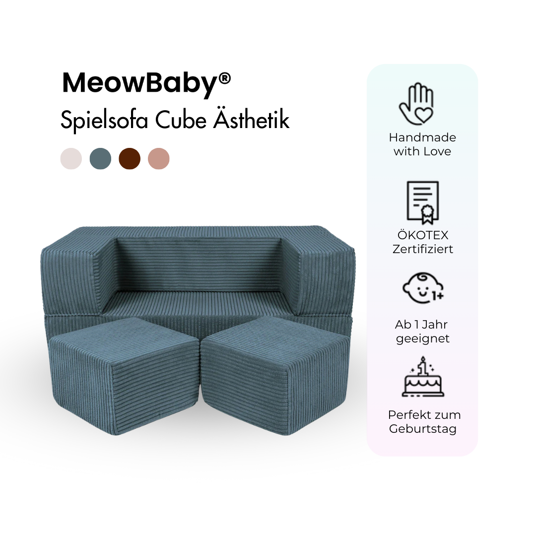 MeowBaby Play Sofa Cube Aesthetics - ecru/beige