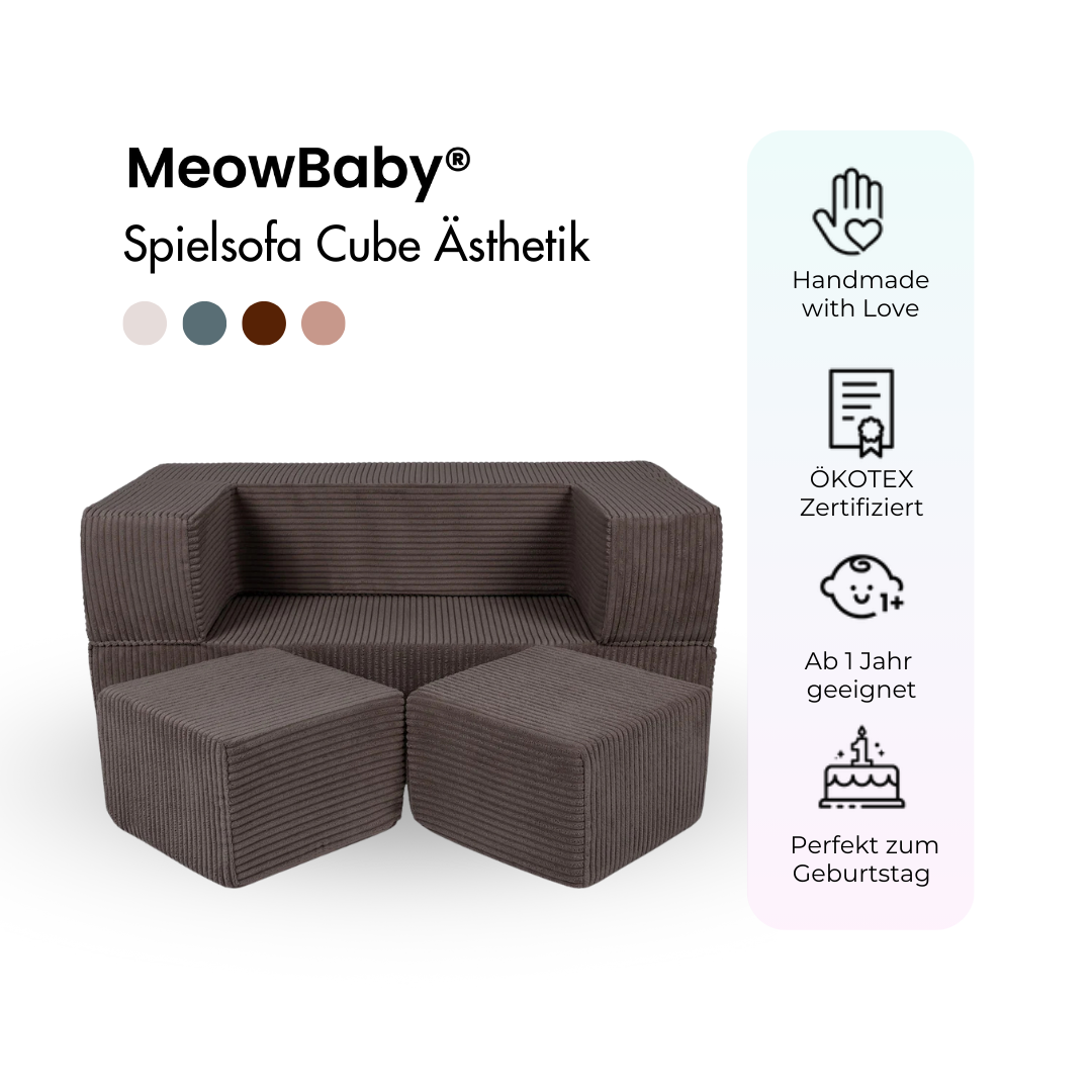 MeowBaby Play Sofa Cube Aesthetics - ecru/beige