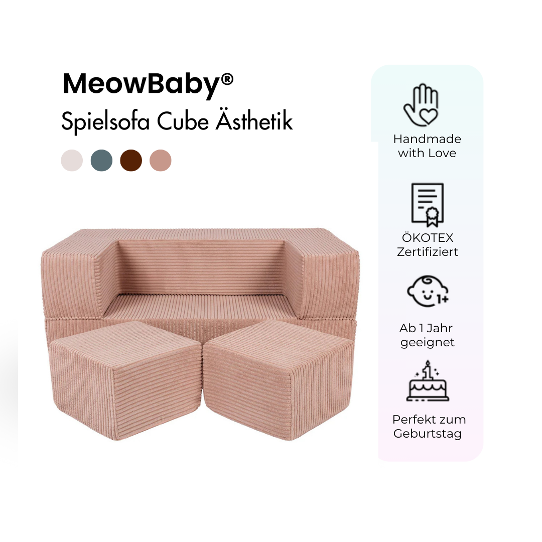 MeowBaby Play Sofa Cube Aesthetics - ecru/beige
