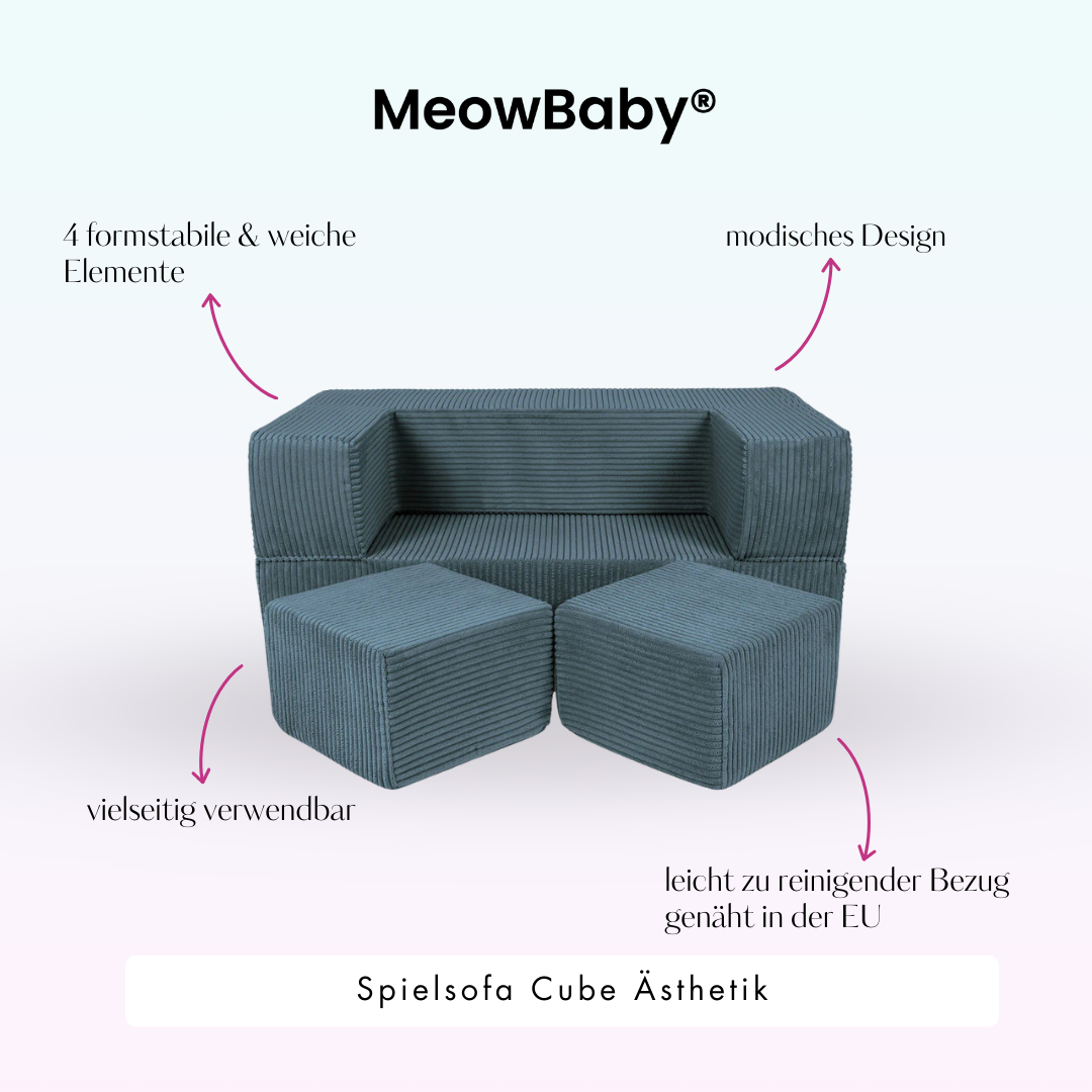 MeowBaby Play Sofa Cube Aesthetics - ecru/beige