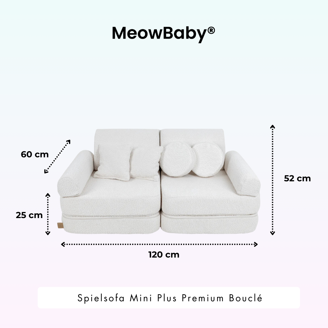MeowBaby Spielsofa Mini Plus Premium Bouclé - cremé/weiss