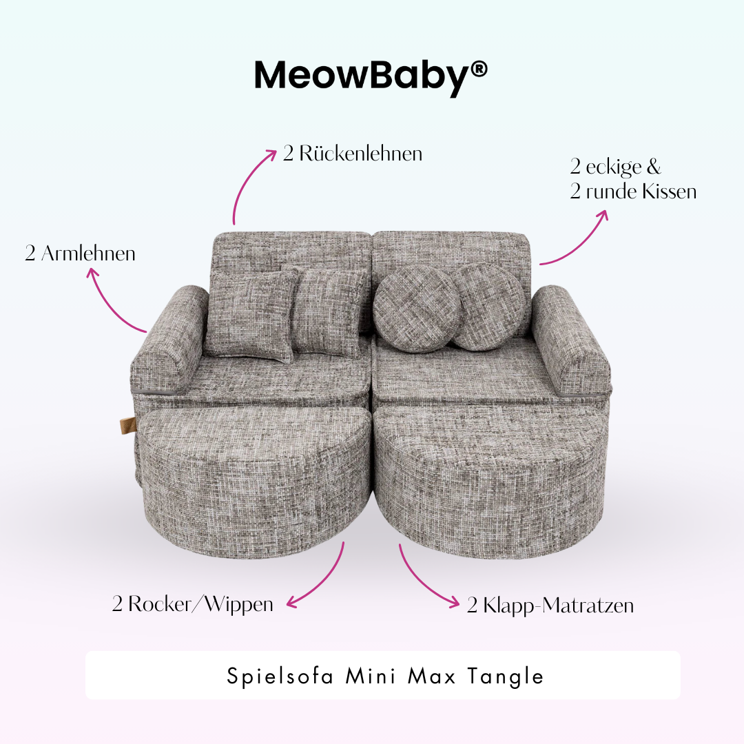 MeowBaby Spielsofa Mini Max Tangle - Cozy Chenille Edition