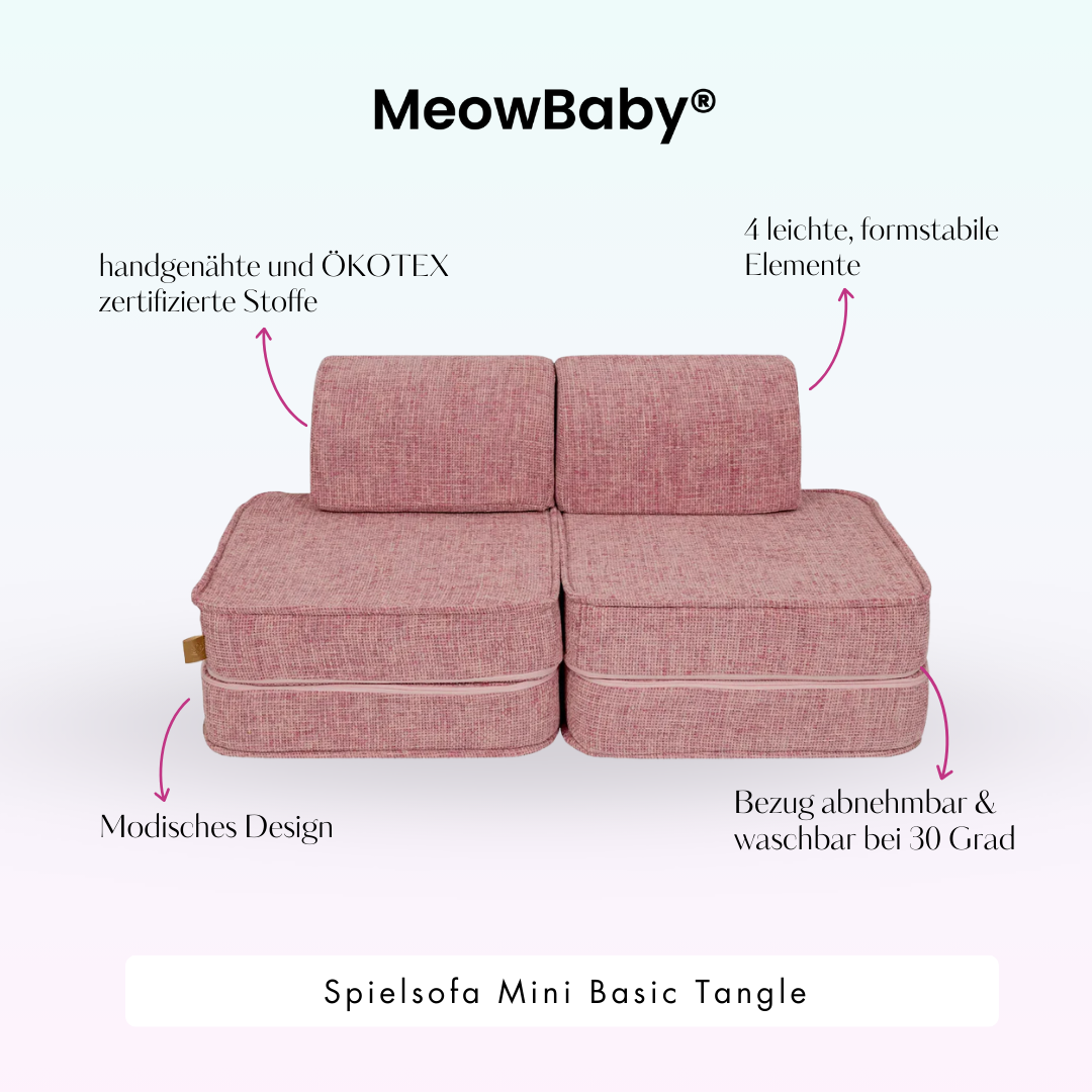 MeowBaby Spielsofa Mini Basic Tangle - Cozy Chenille Edition