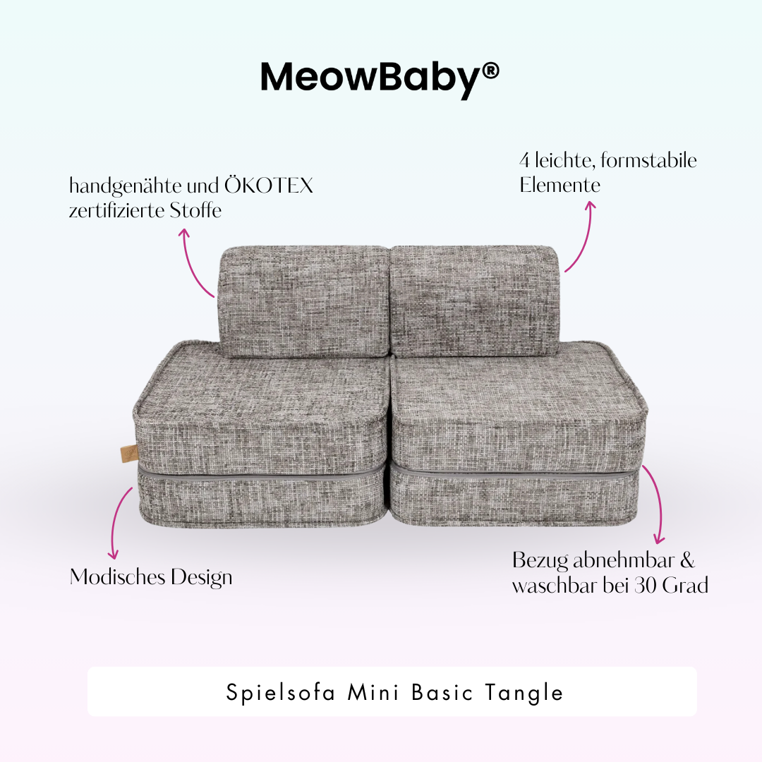 MeowBaby Spielsofa Mini Basic Tangle - Cozy Chenille Edition