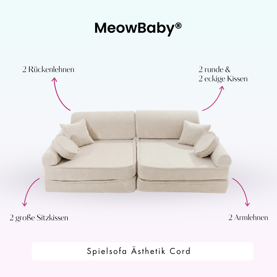 MeowBaby Spielsofa Ästhetik Cord - Classic Cord Edition