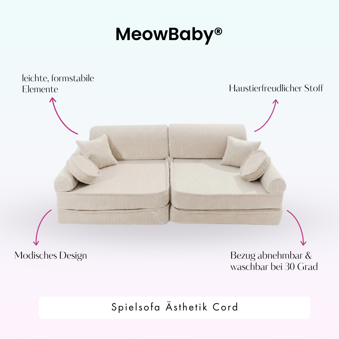 MeowBaby Spielsofa Ästhetik Cord - Classic Cord Edition