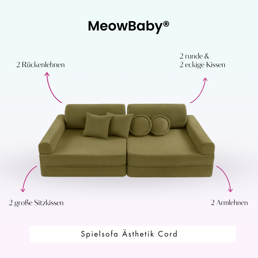 MeowBaby Spielsofa Ästhetik Cord - Classic Cord Edition