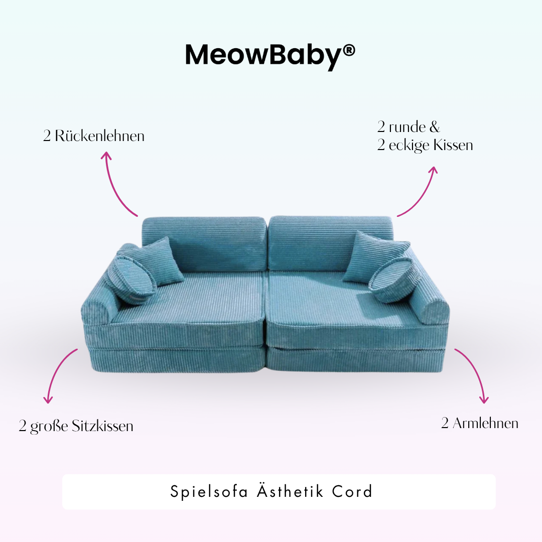 MeowBaby Play Sofa Aesthetic Cord - ecru/beige