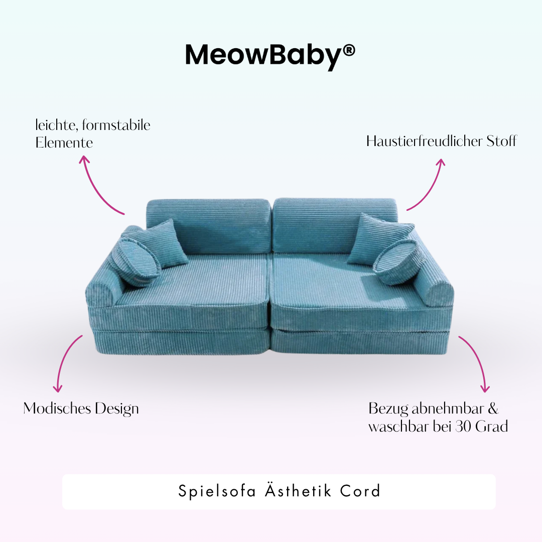 MeowBaby Play Sofa Aesthetic Cord - ecru/beige