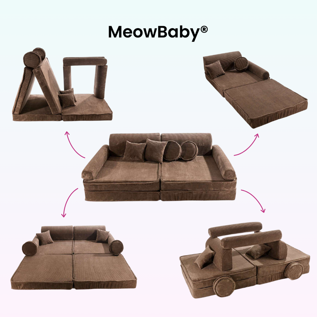 MeowBaby Play Sofa Aesthetic Cord - ecru/beige