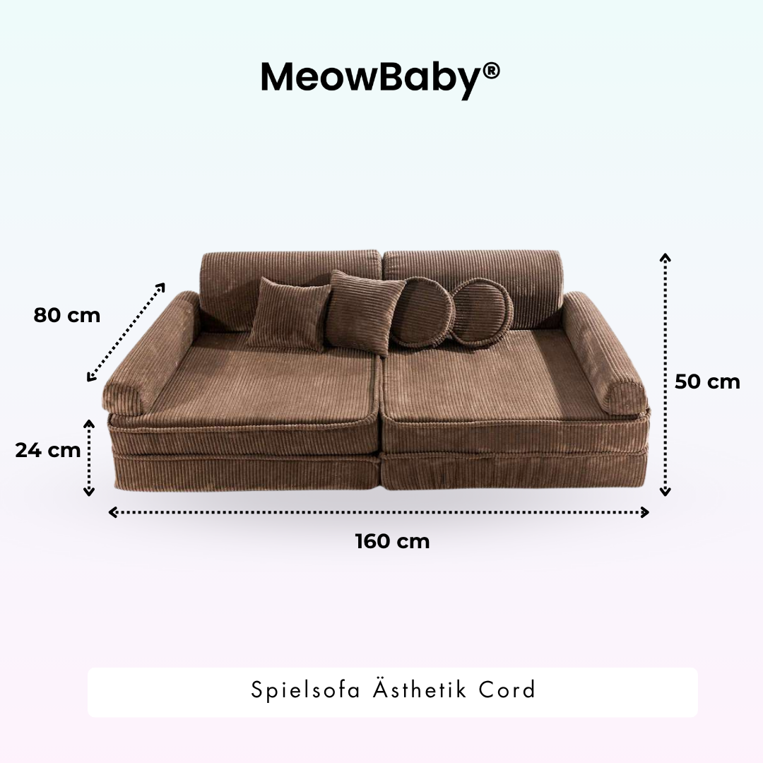 MeowBaby Play Sofa Aesthetic Cord - ecru/beige