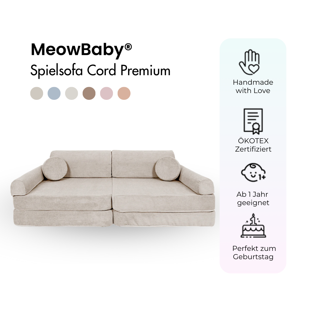 MeowBaby Play Sofa Cord Premium - beige