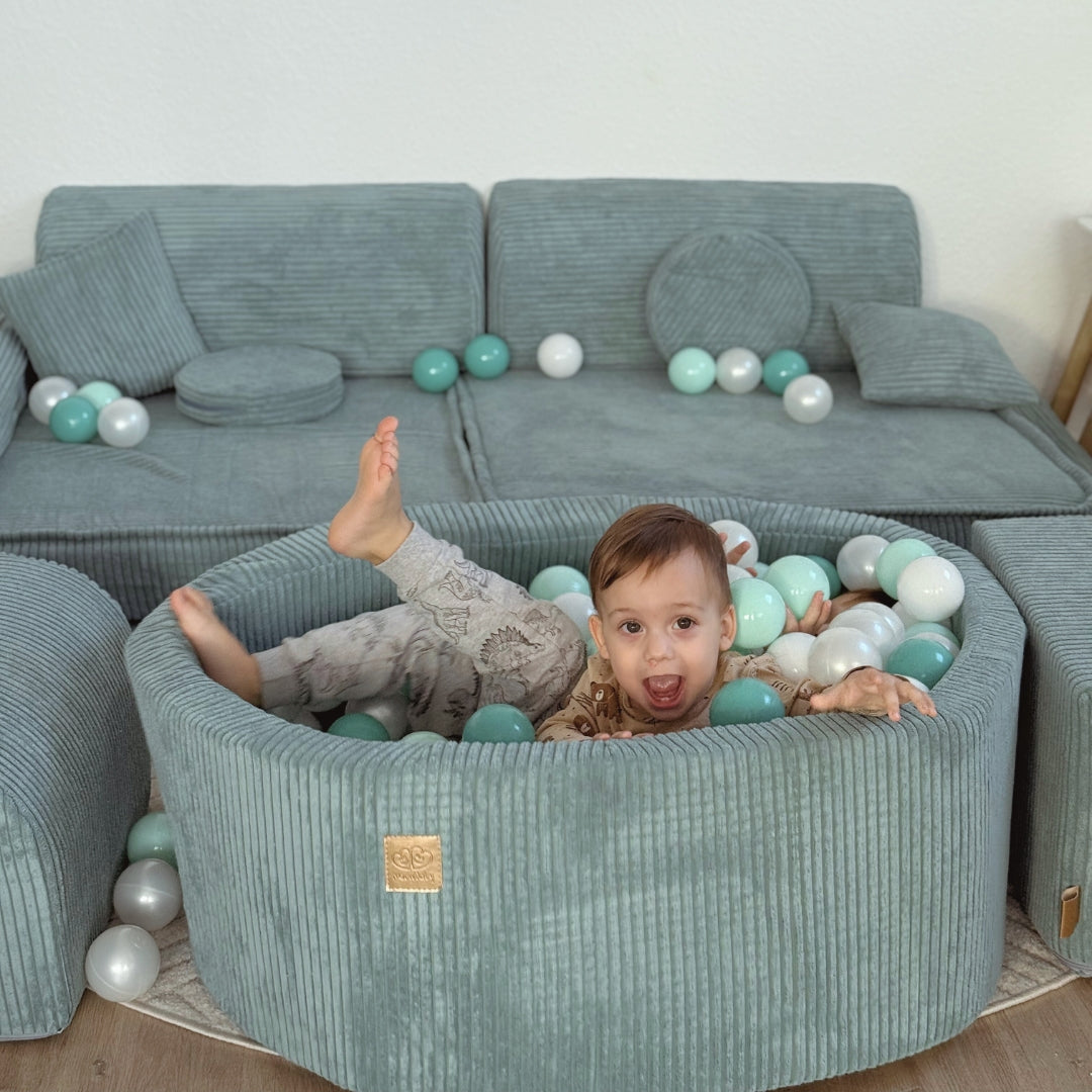 MeowBaby Ball Pit Aesthetic Cord ecru 90x30 cm, 200 balls - custom color selection