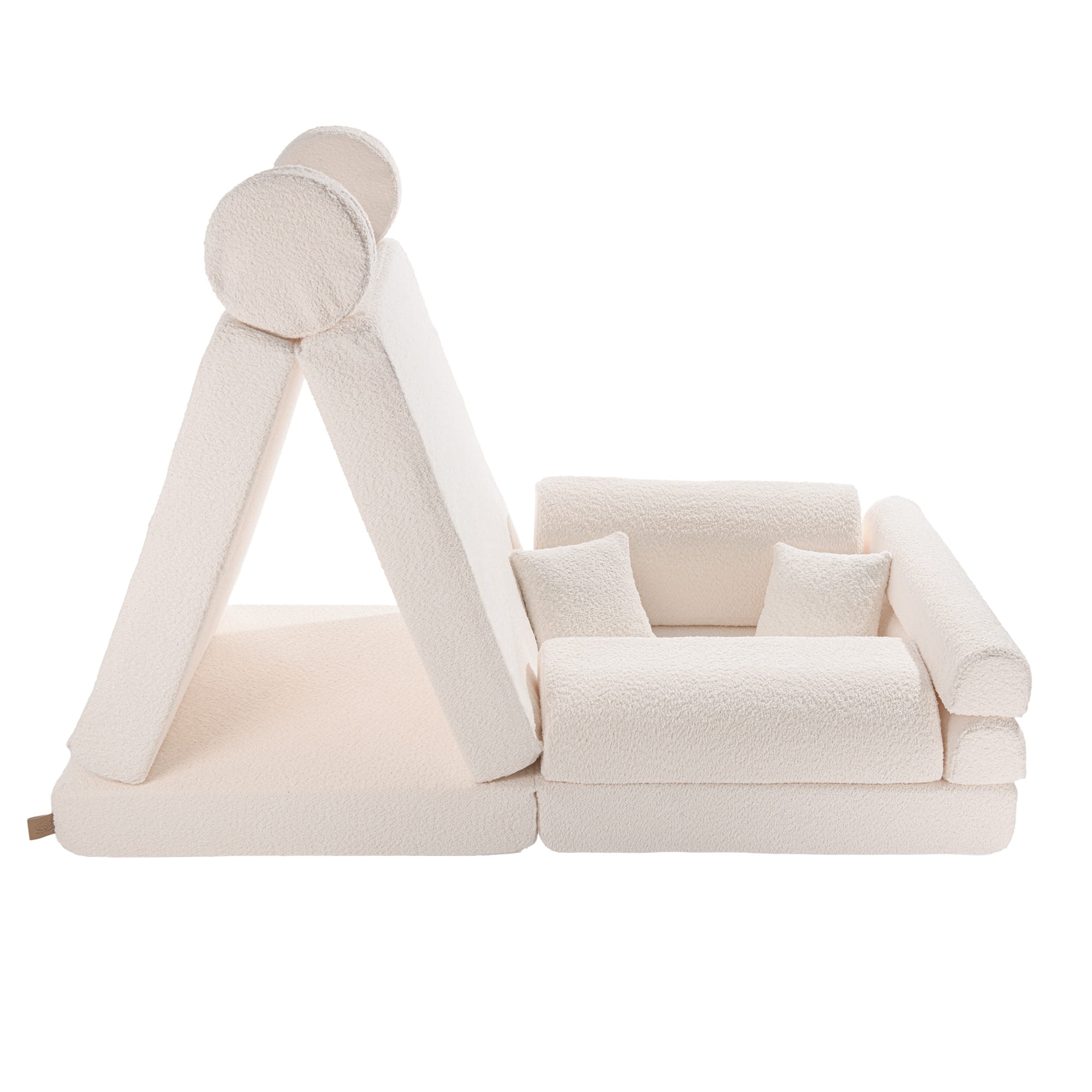 MeowBaby Play Sofa Premium Bouclé - cream/white