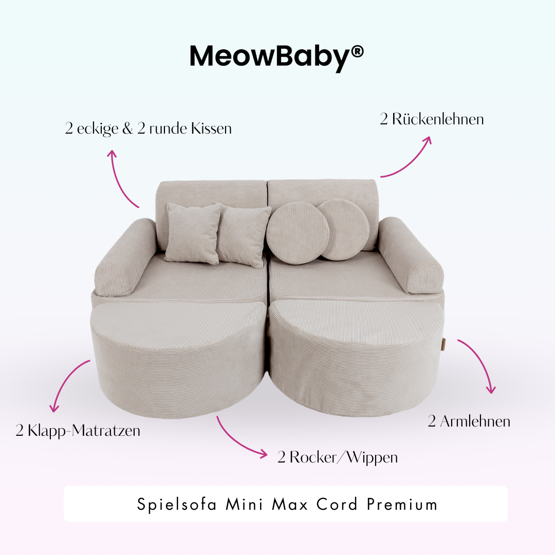 MeowBaby Spielsofa Mini Max Cord Premium