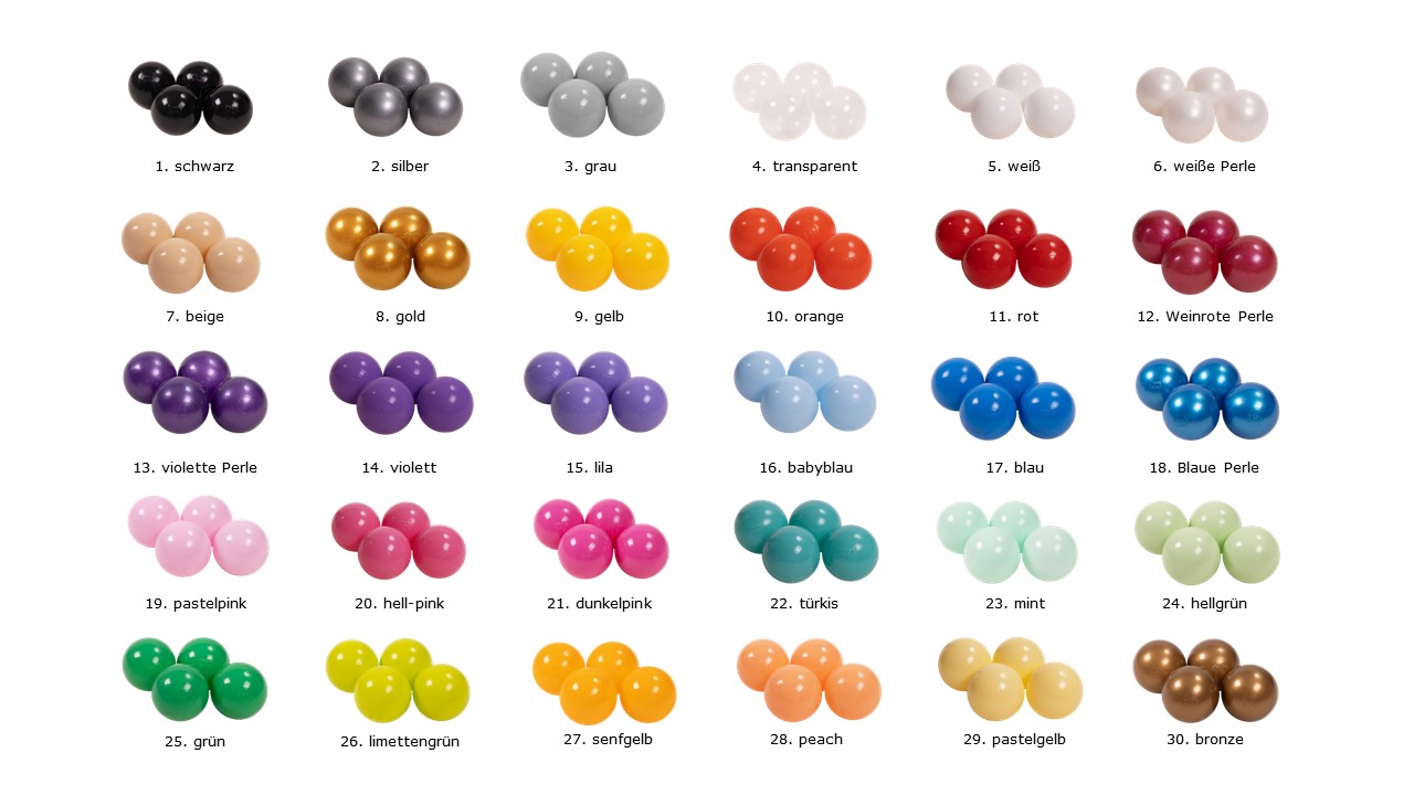MeowBaby foam play set Bouclé cream/white with ball pit, 100 balls - custom color selection