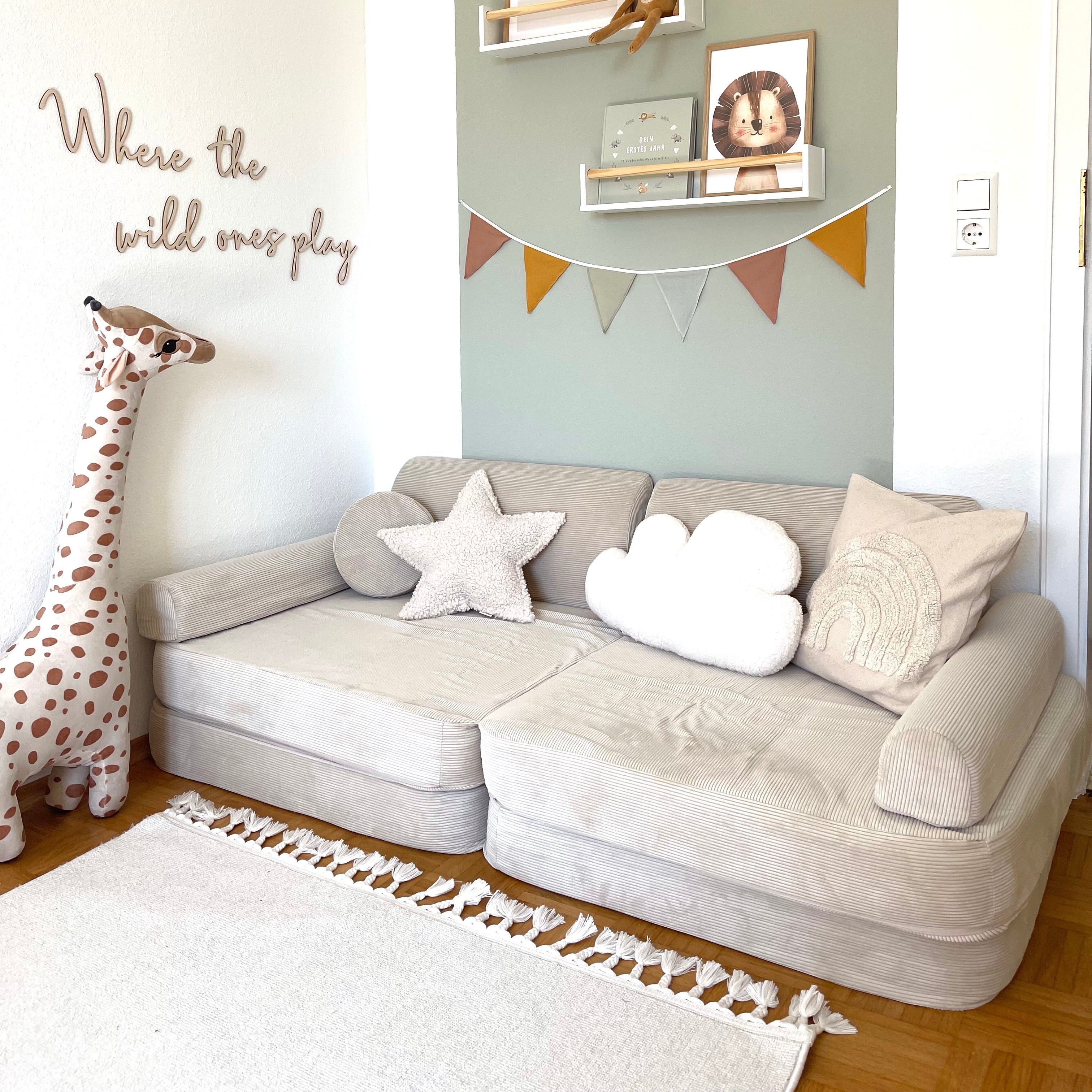 MeowBaby Play Sofa Cord Premium - beige