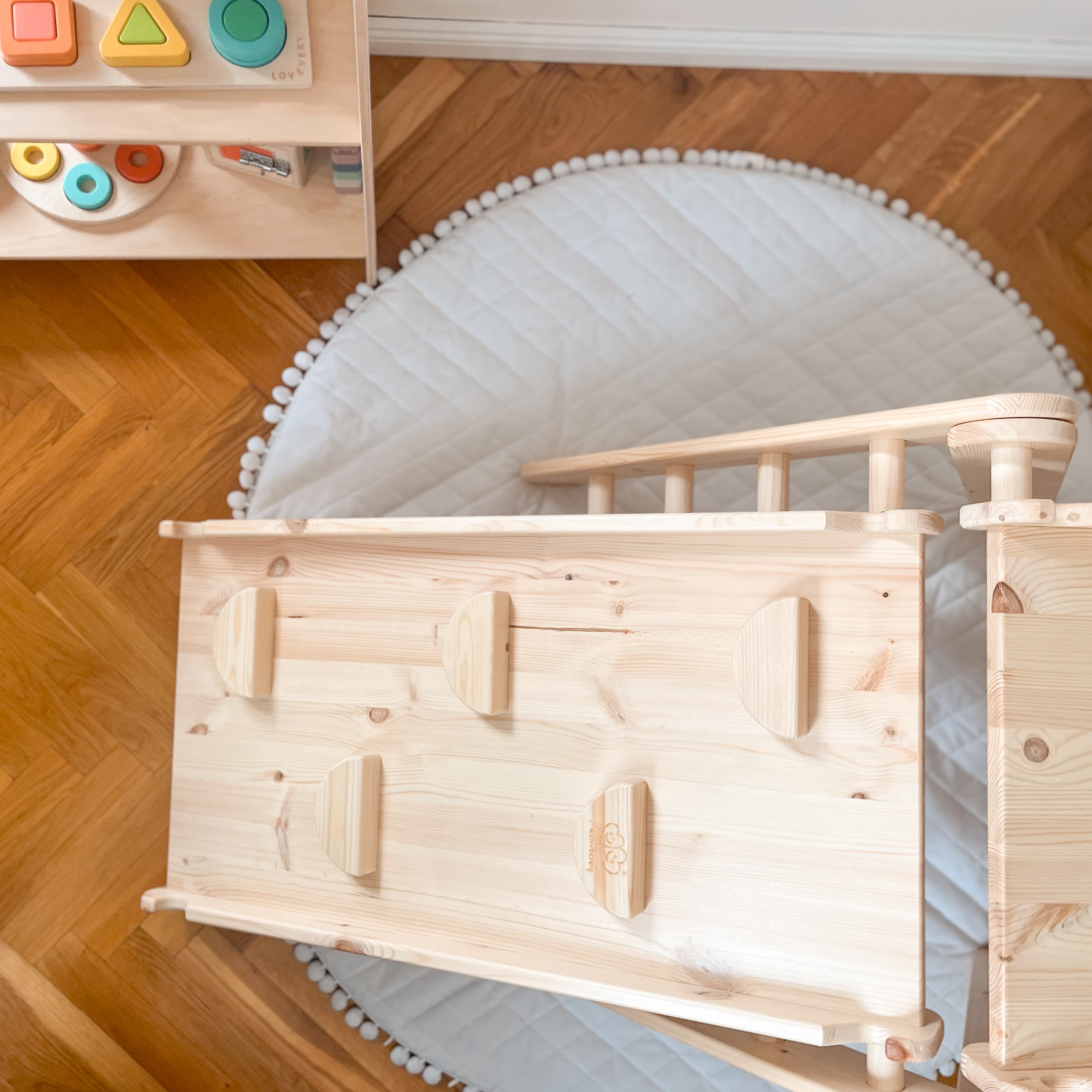 MeowBaby Kletterdreieck mit Rutsche 60x61 cm, Holz