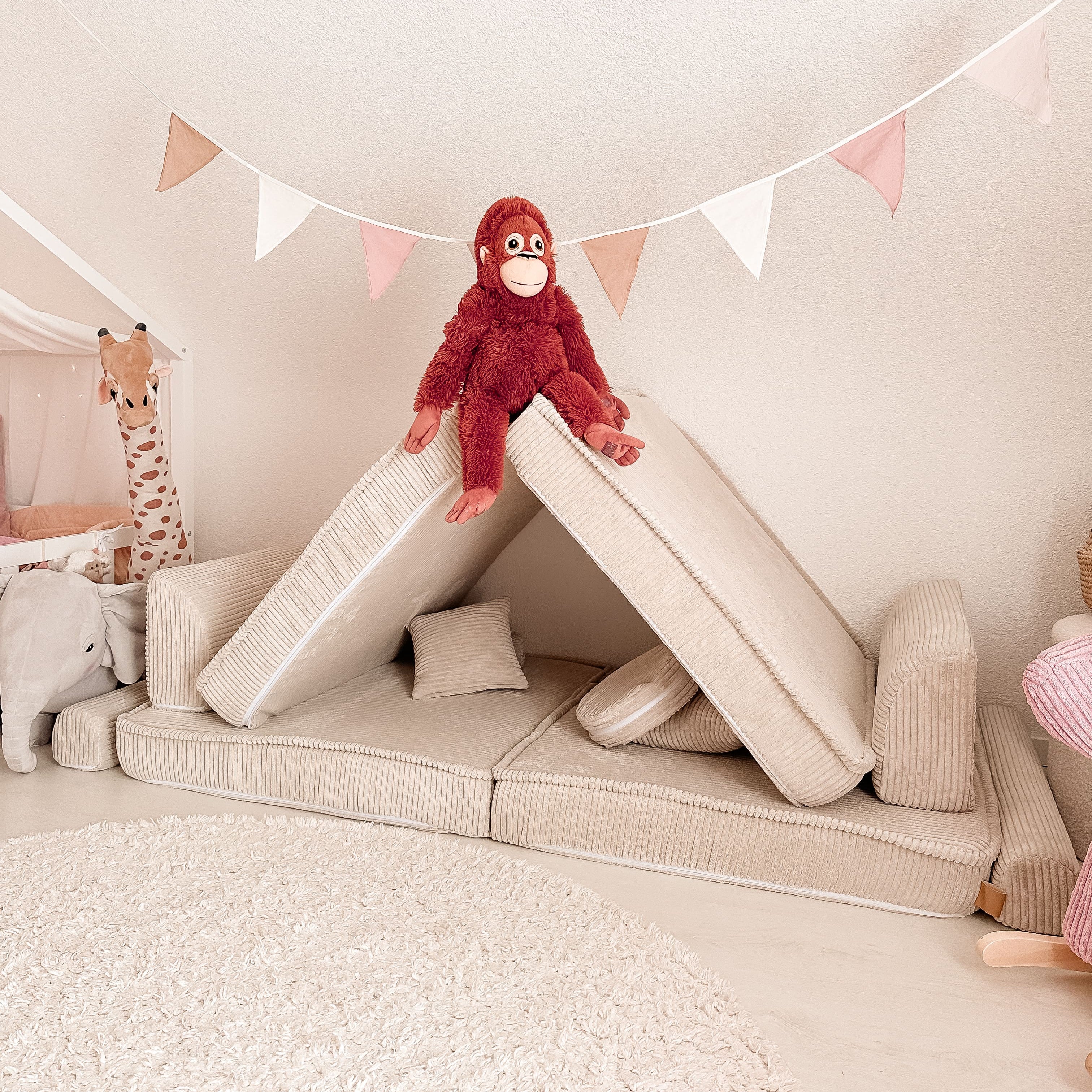 MeowBaby Play Sofa Aesthetic Cord - ecru/beige