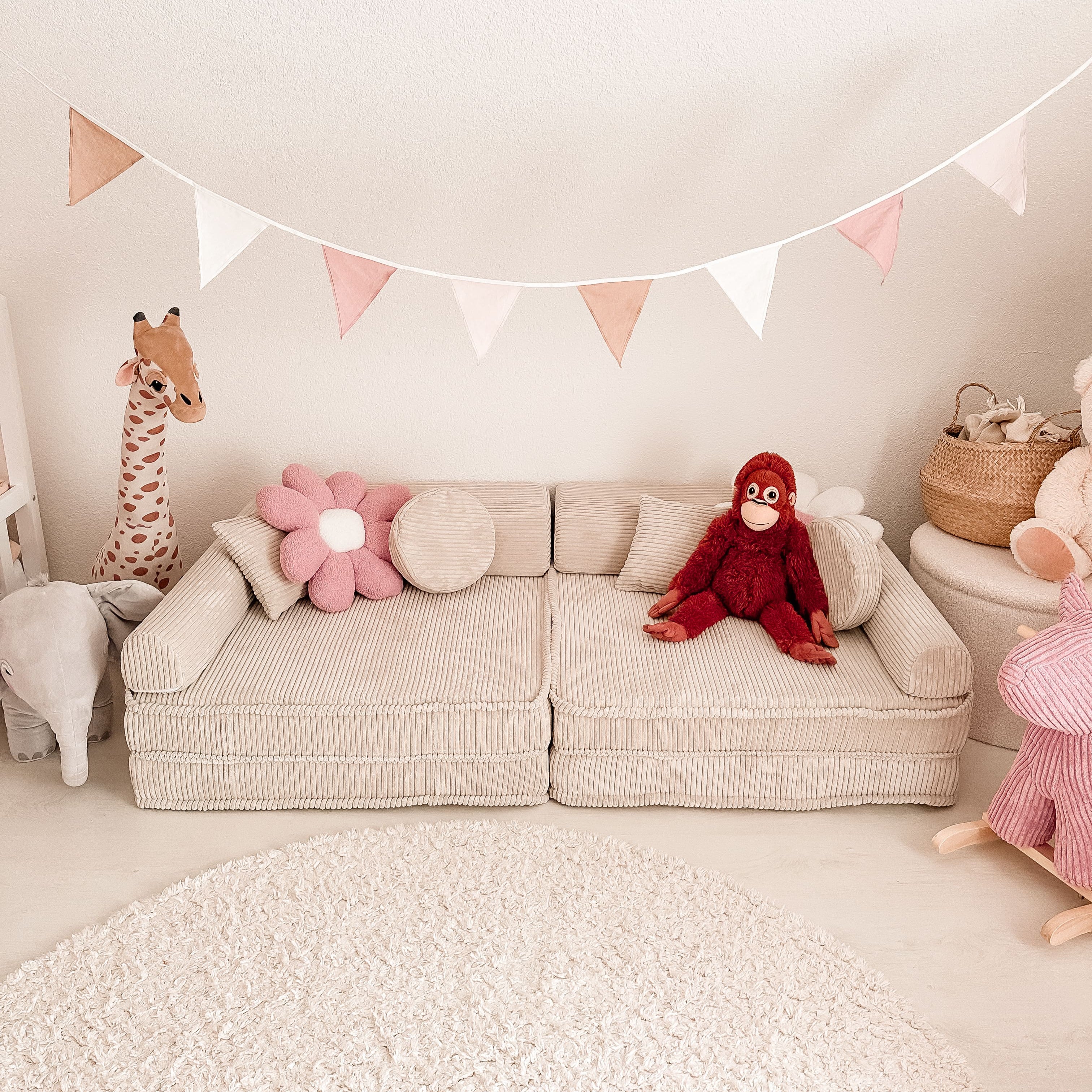 MeowBaby Play Sofa Aesthetic Cord - ecru/beige
