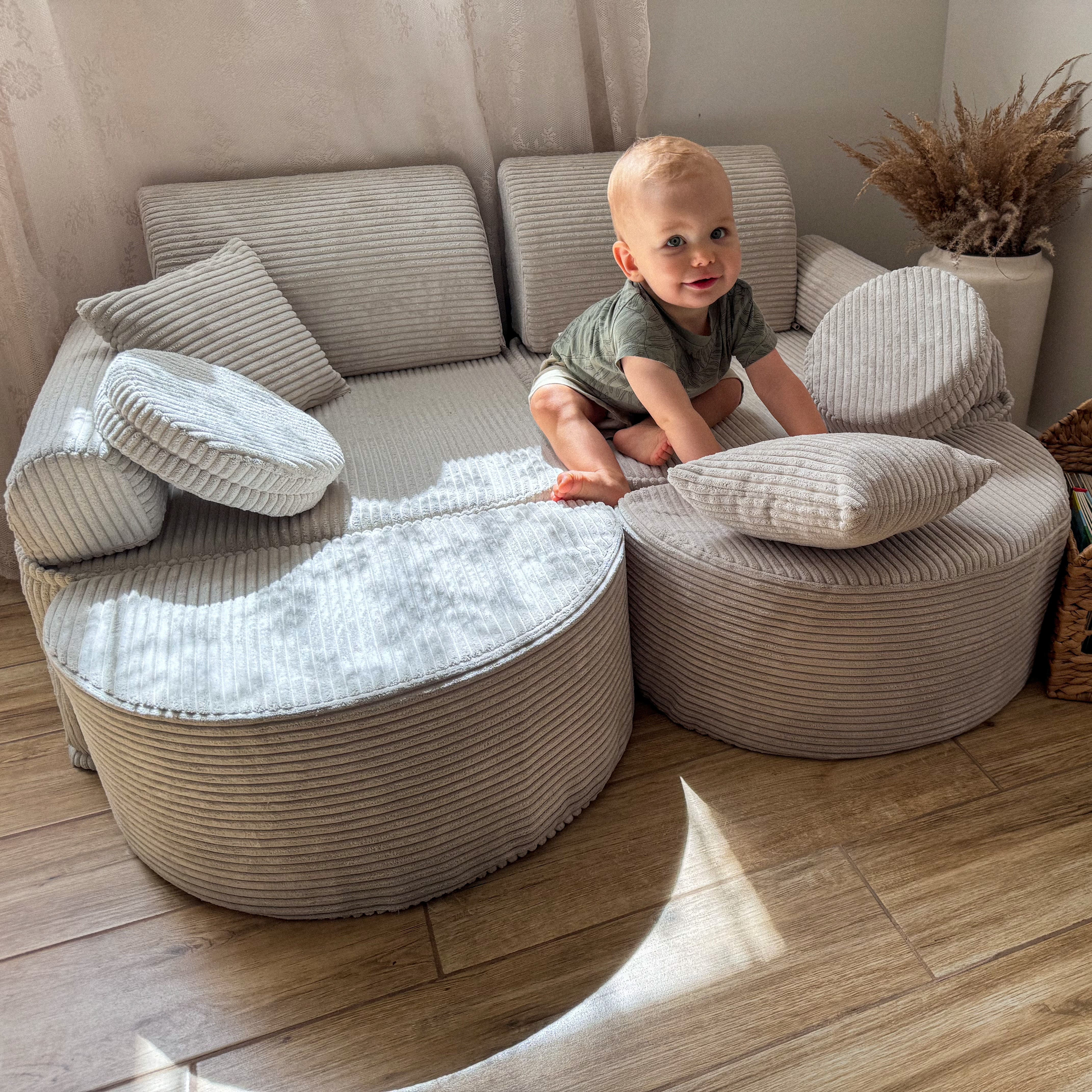 MeowBaby Play Sofa Mini Max Aesthetic Cord - ecru/beige