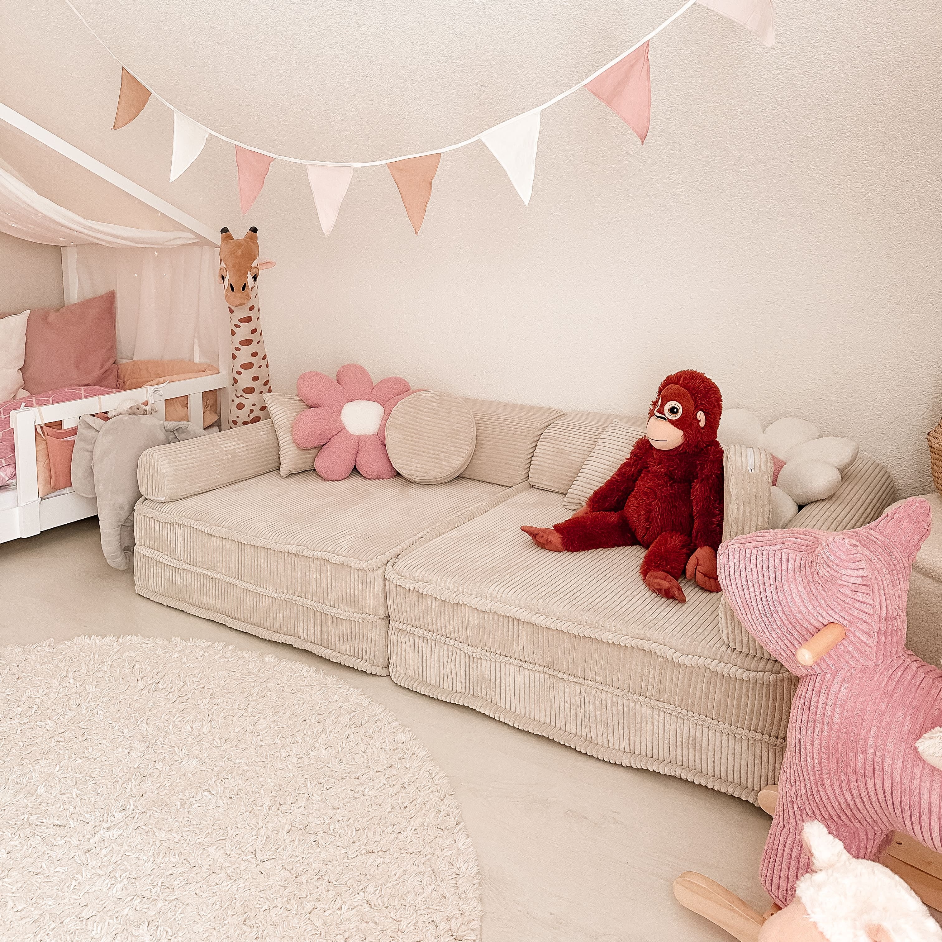 MeowBaby Play Sofa Aesthetic Cord - ecru/beige