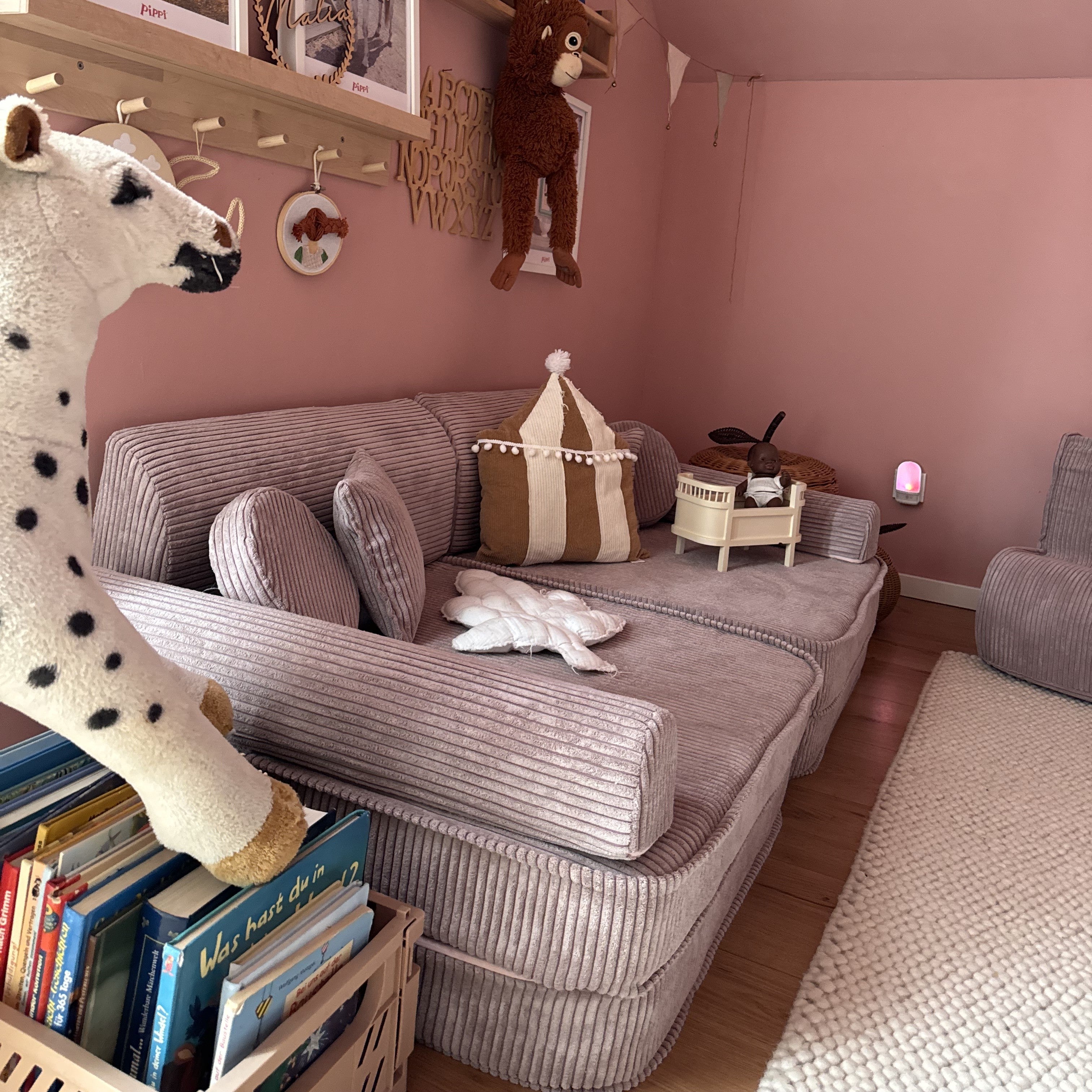 MeowBaby Play Sofa Aesthetic Cord - Powder Pink
