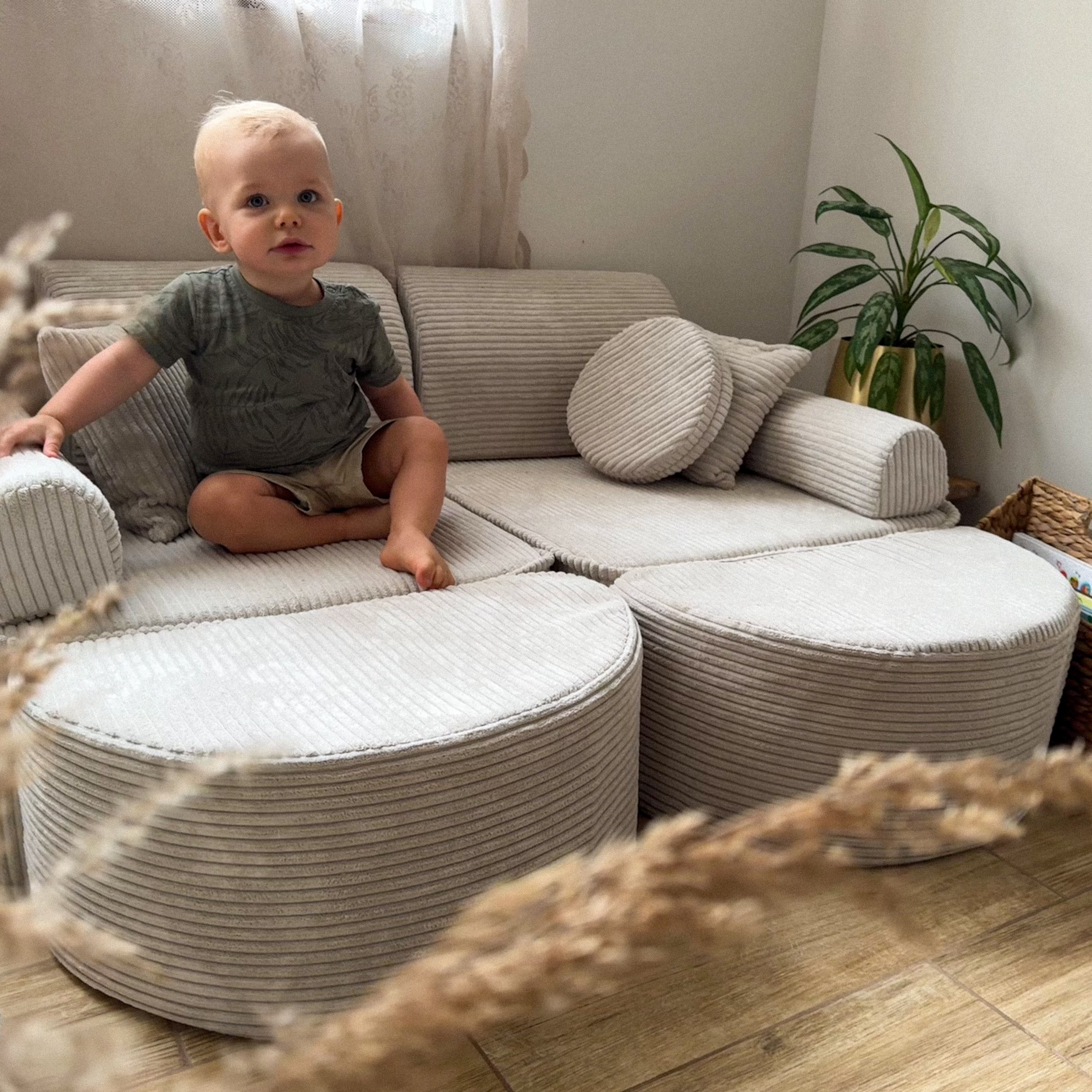 MeowBaby Play Sofa Mini Max Aesthetic Cord - ecru/beige