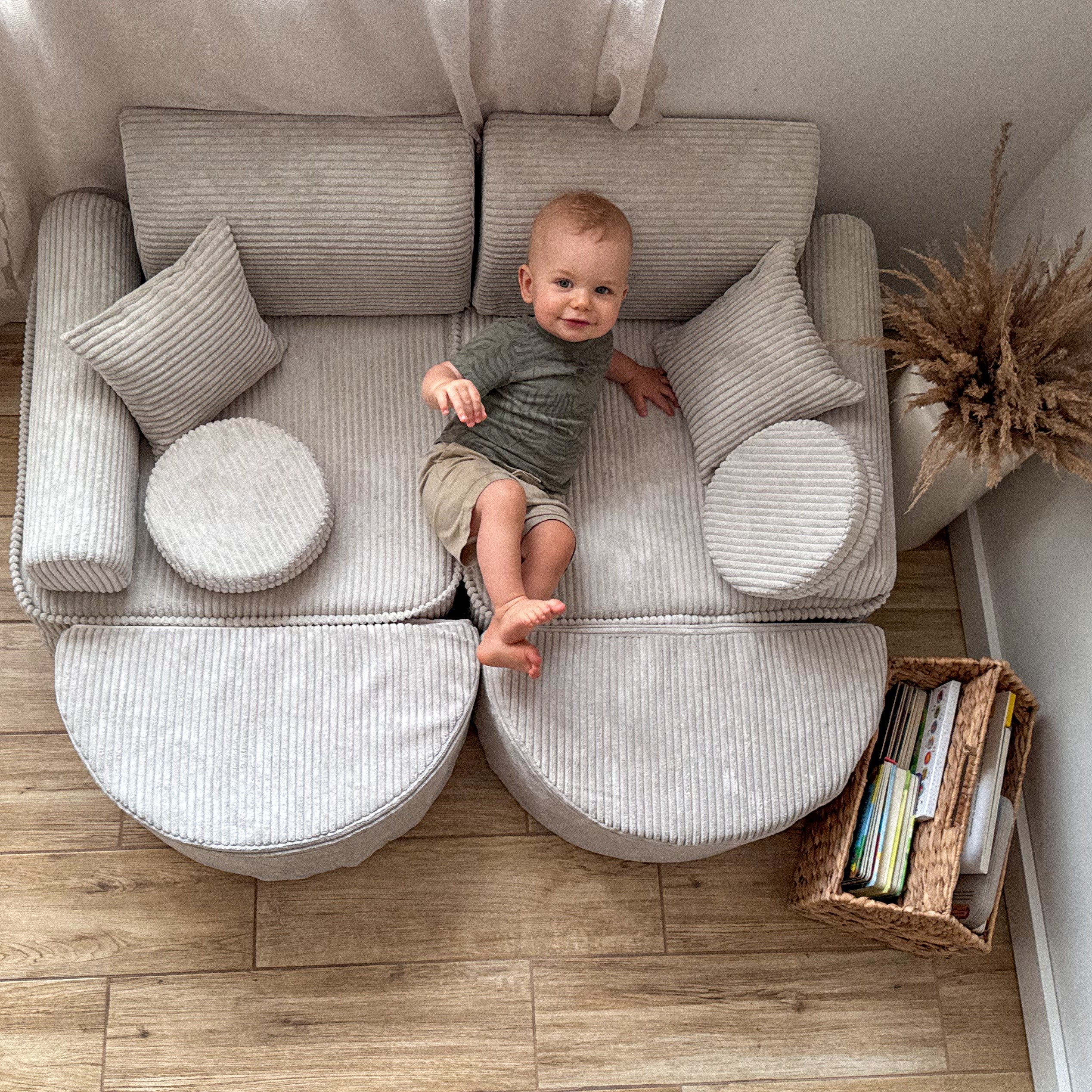 MeowBaby Play Sofa Mini Max Aesthetic Cord - ecru/beige