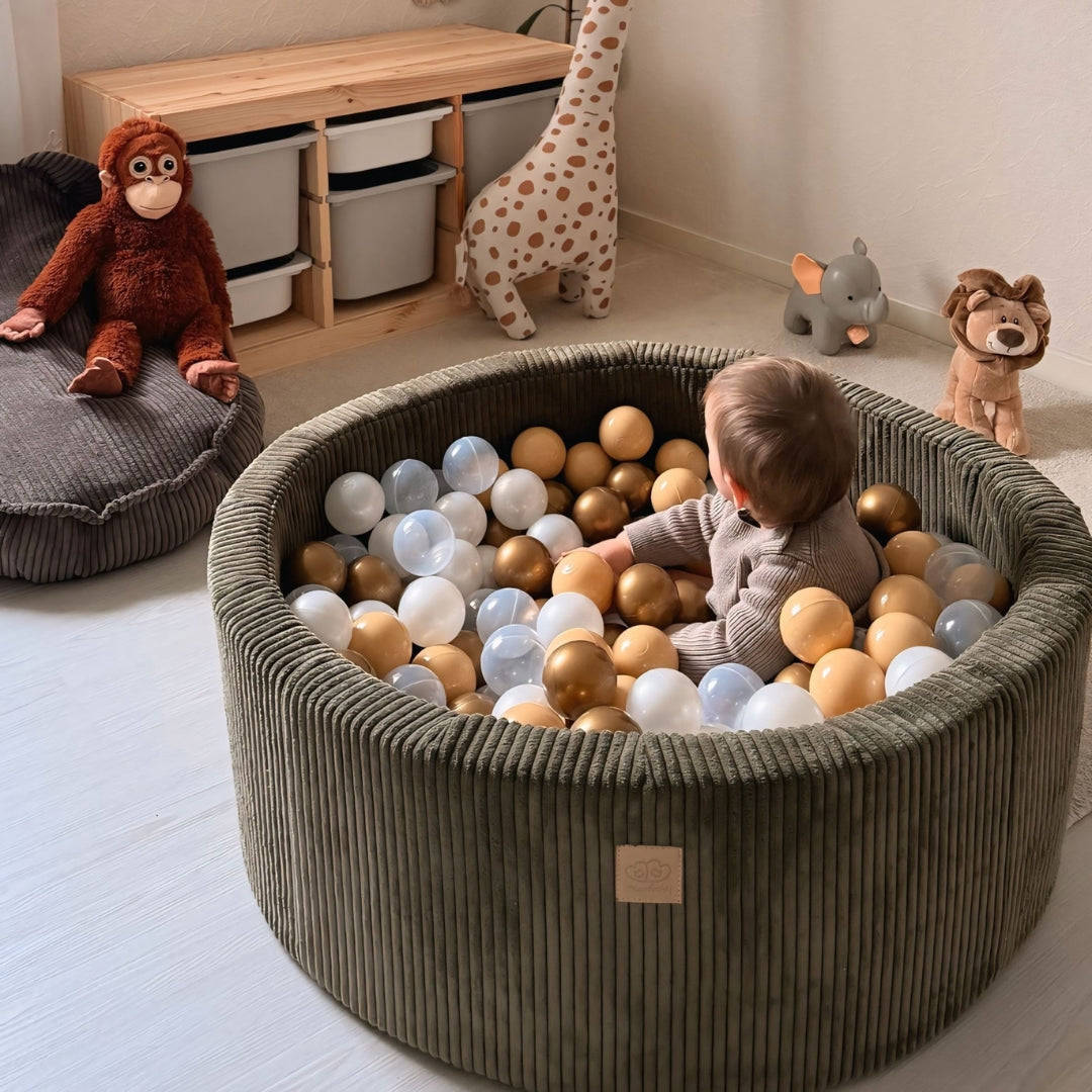 MeowBaby Ball Pit Aesthetic Cord ecru 90x30 cm, 200 balls - custom color selection