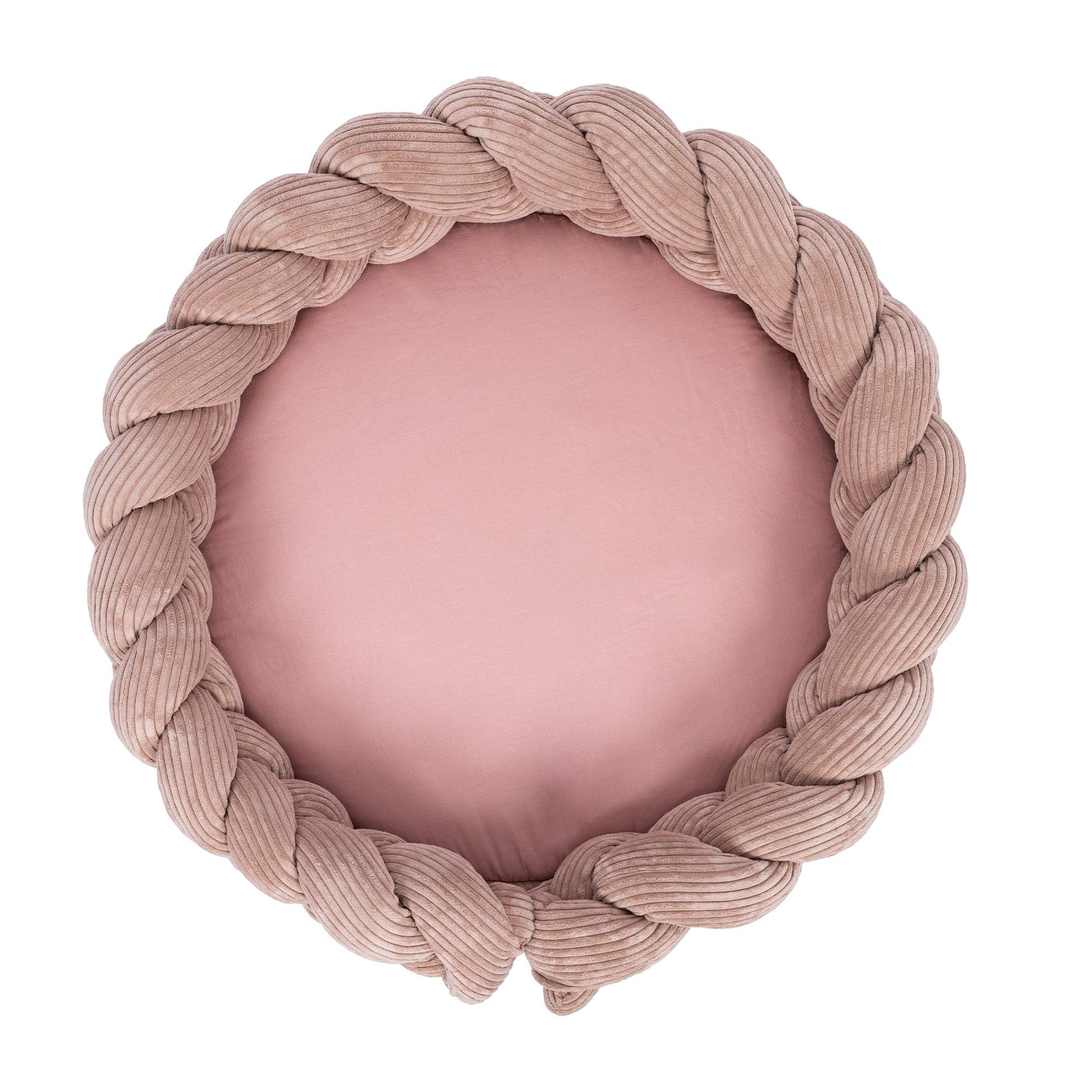 Baby Nest with Play Mat & Crib Bumper Braid – Aesthetic Powder Pink