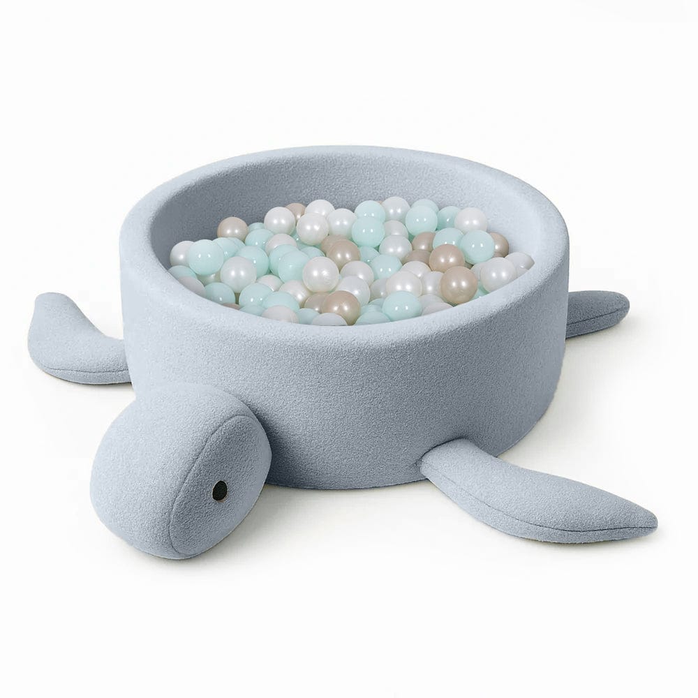 Meowbaby Turtle Ball Pit for Children – Balls to Choose | Dusty Ice Blue | Boucle