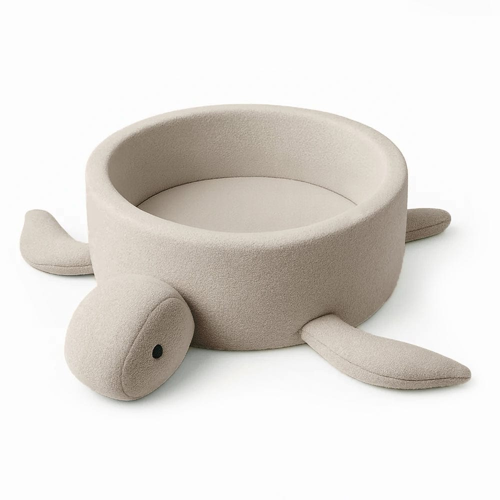 Meowbaby Turtle Ball Pit for Children – Balls to Choose | Oat Biscuit Beige | Boucle