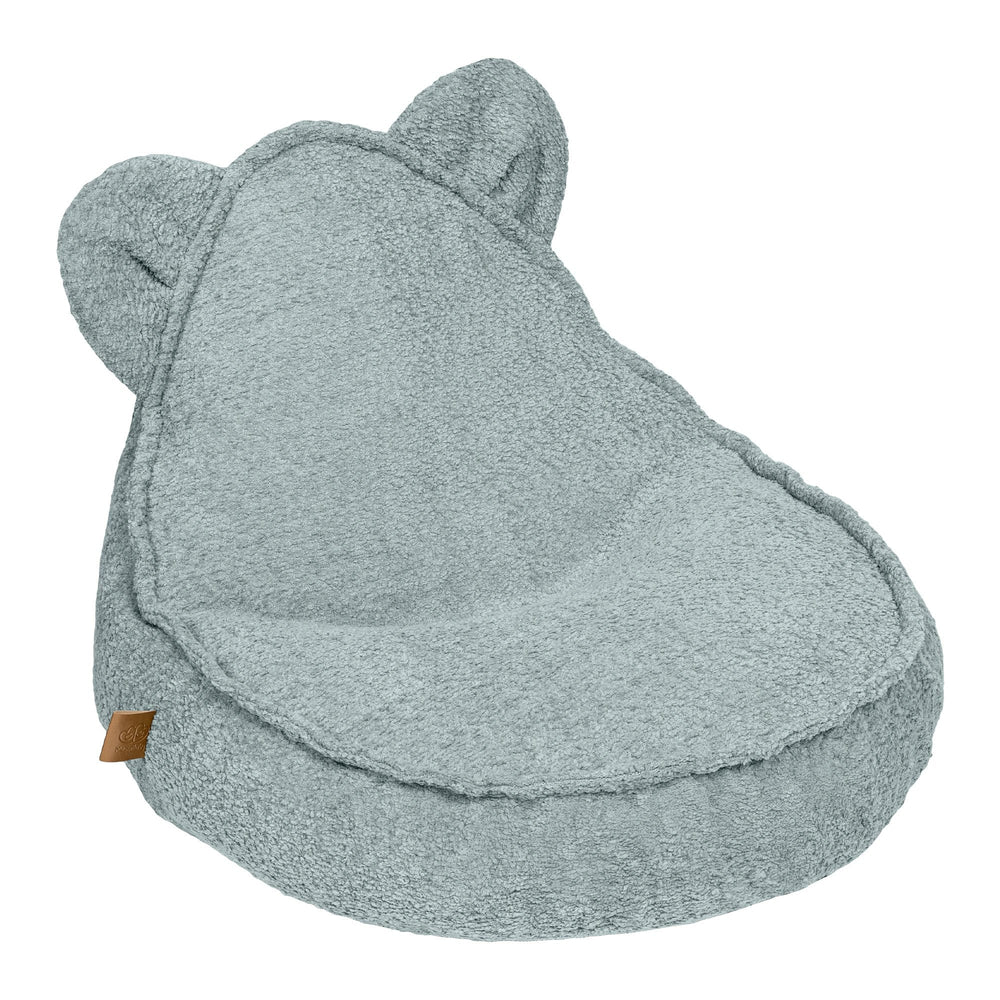 MeowBaby Bouclé Bear Bean Bag - cream/white