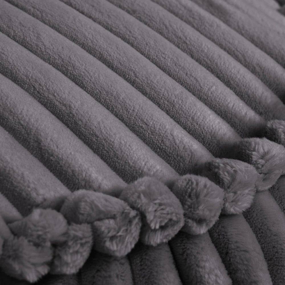 MeowBaby Sitzsack Bär Churros Plüsch-Cord - Jurassic Grey