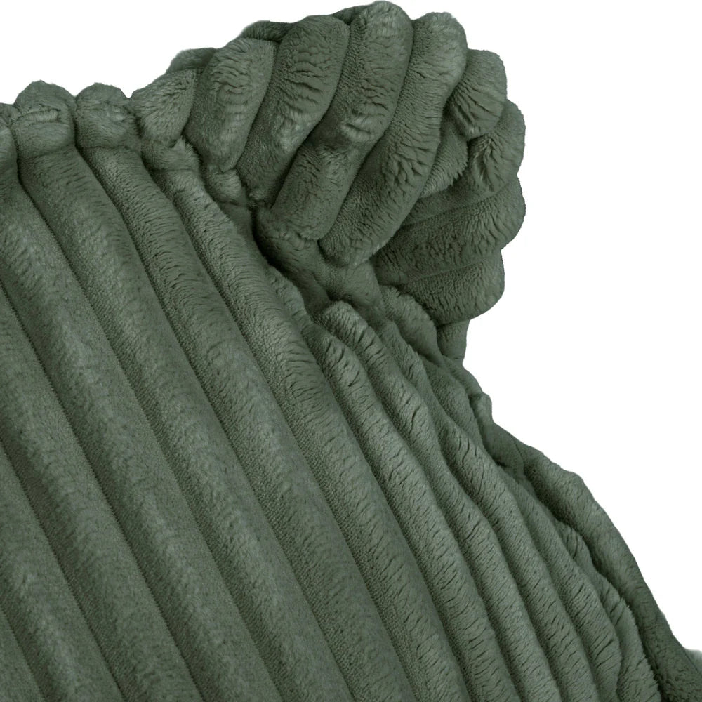 MeowBaby Sitzsack Bär Churros Plüsch-Cord - Pine Forest Green