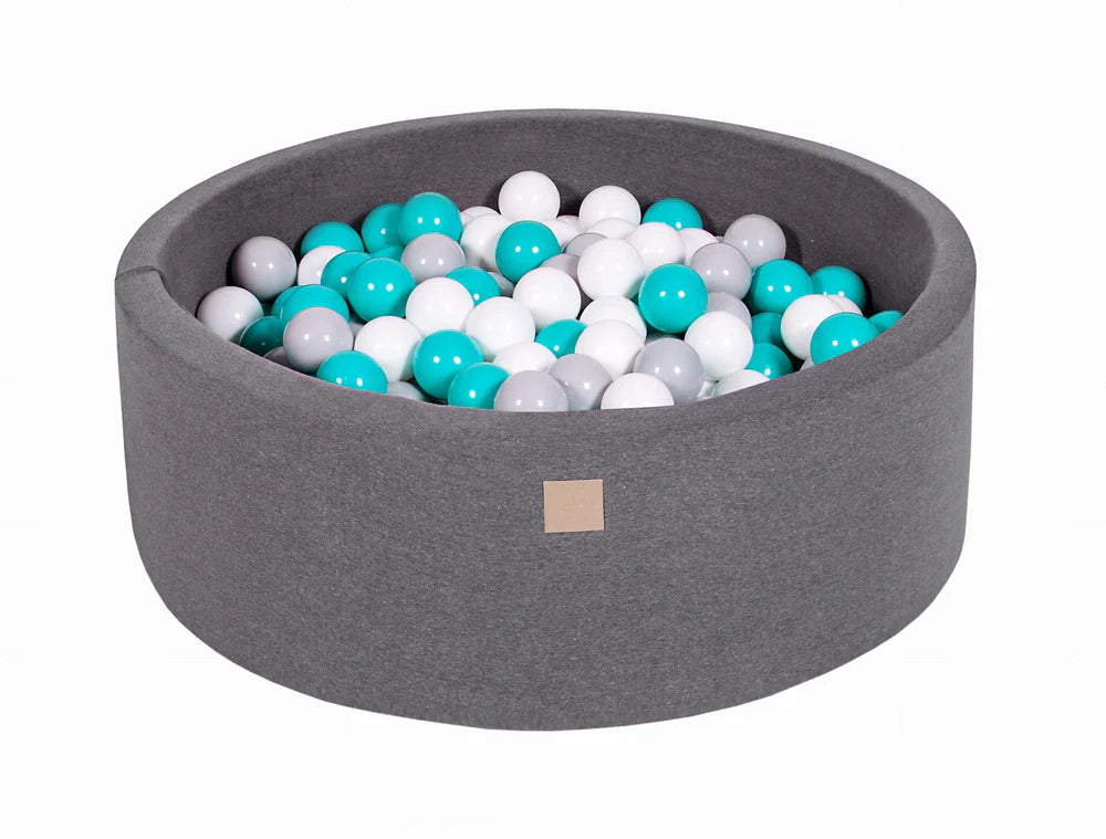 MeowBaby Jersey ball pit light grey 90x30 cm, 200 balls - custom colour selection