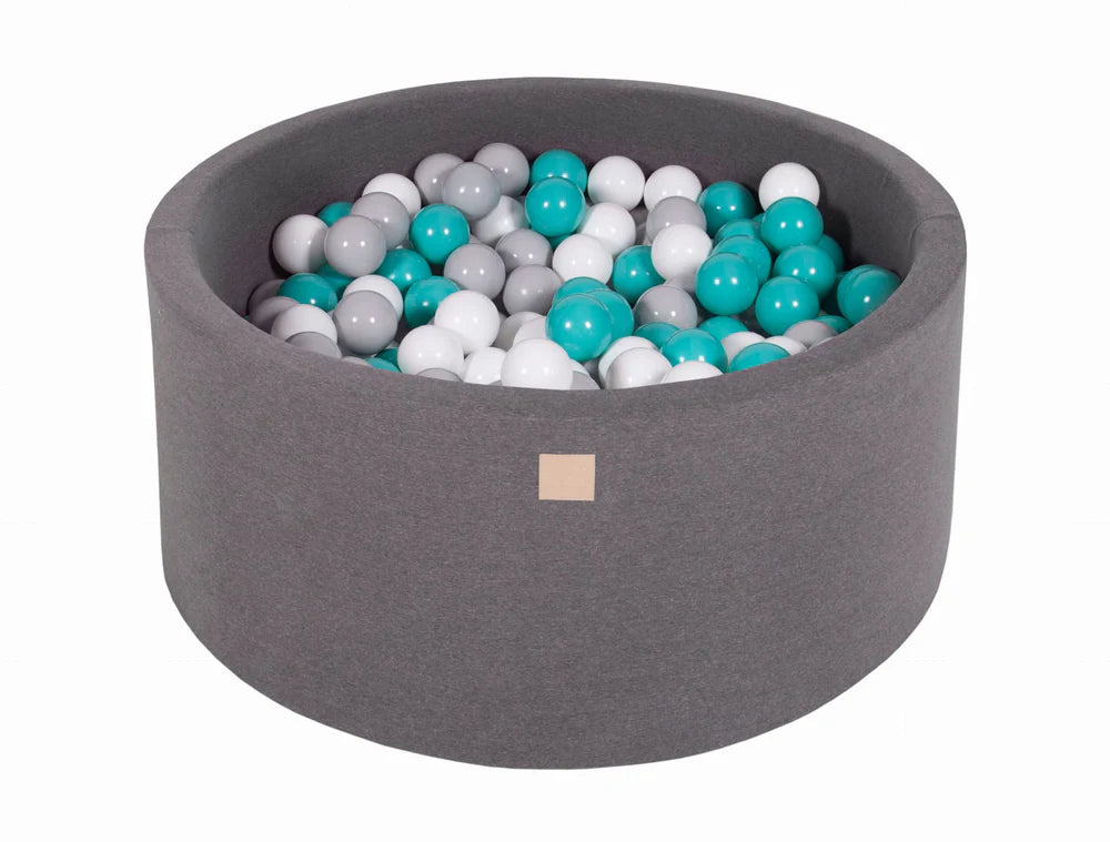 MeowBaby ball pit jersey light grey 90x40 cm, 300 balls - own colour selection
