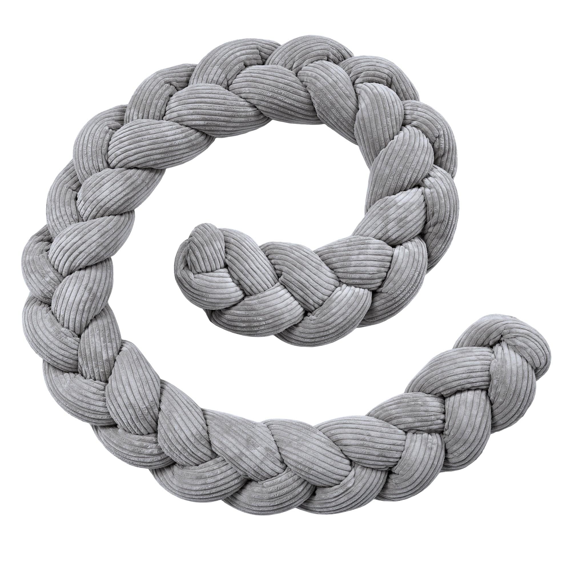 Crib Bumper Braid – Soft Protective Bumper for Babies | Aesthetic Grey 200cm