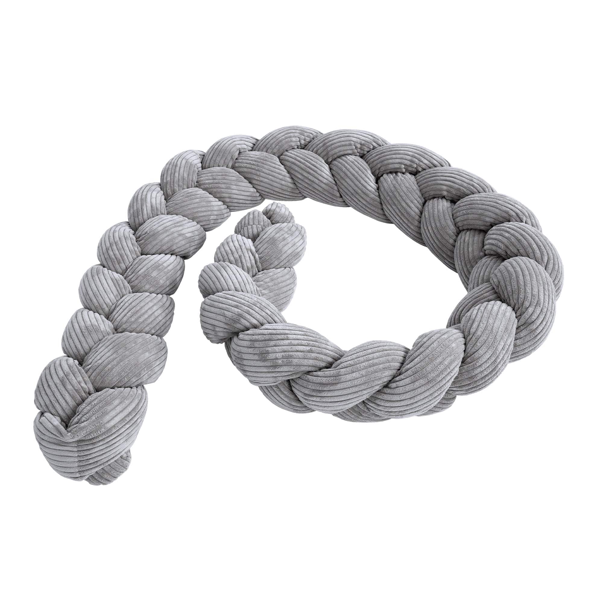 Crib Bumper Braid – Soft Protective Bumper for Babies | Aesthetic Grey 200cm