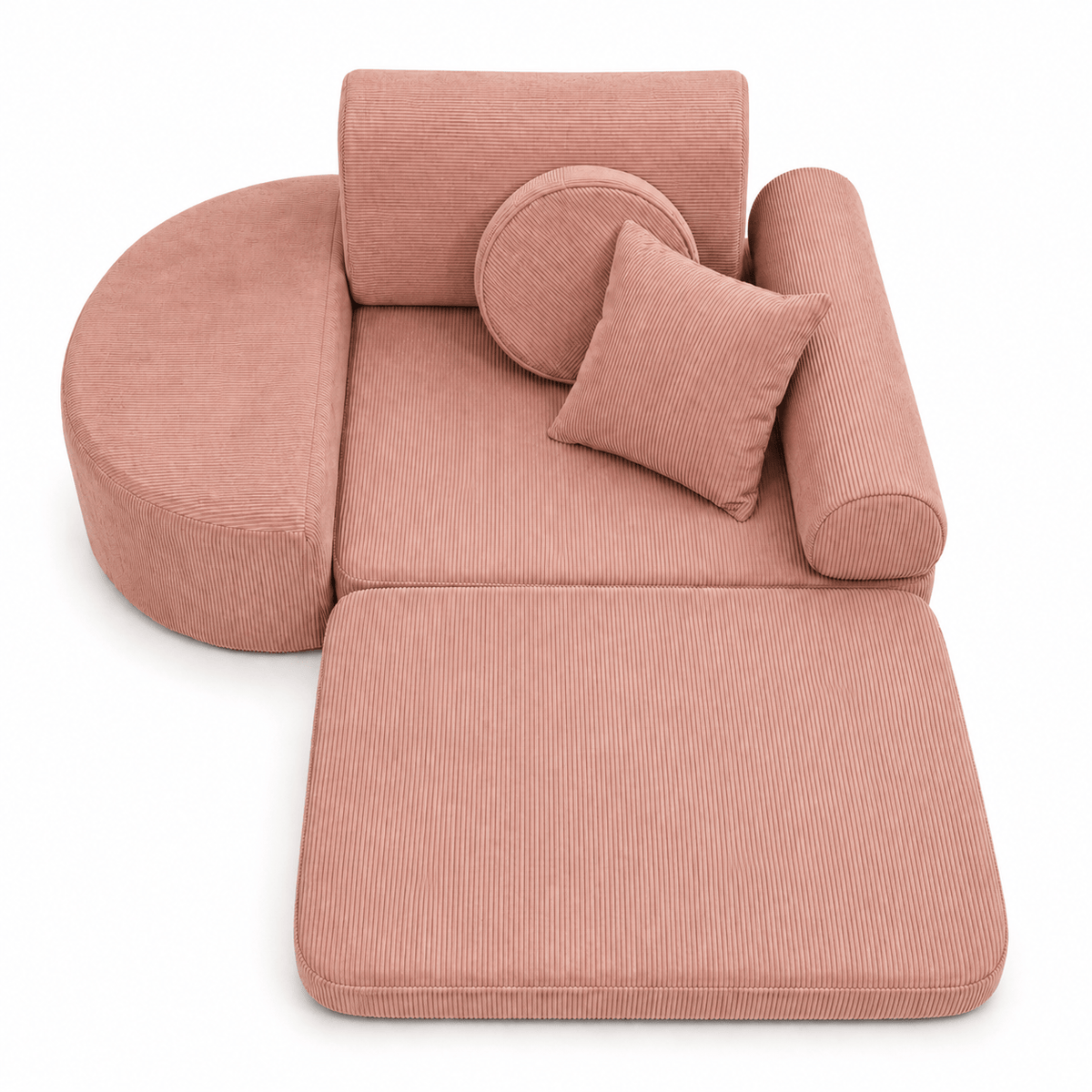 MeowBaby Kindersessel 3-in-1 Max Premium Cord - faltbare Kindercouch & Spielmatratze - Slim Cord Edition