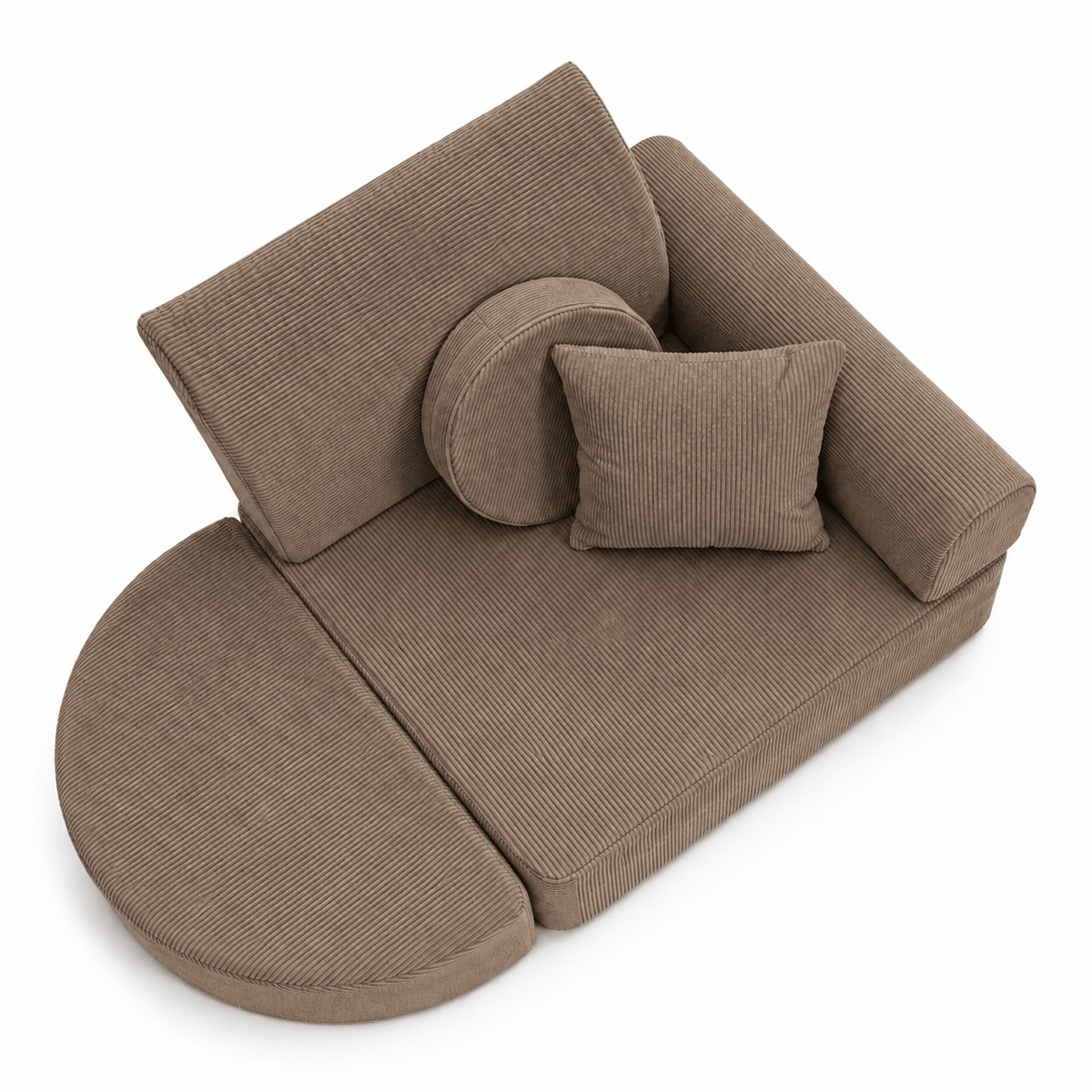 MeowBaby Kindersessel 3-in-1 Max Premium Cord - faltbare Kindercouch & Spielmatratze - Slim Cord Edition