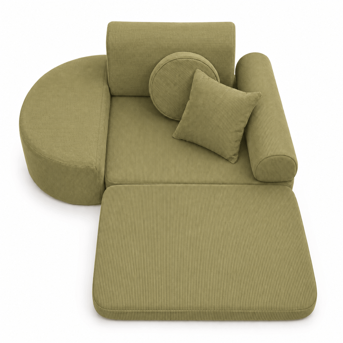 MeowBaby Kindersessel 3-in-1 Max Premium Cord - faltbare Kindercouch & Spielmatratze - Slim Cord Edition