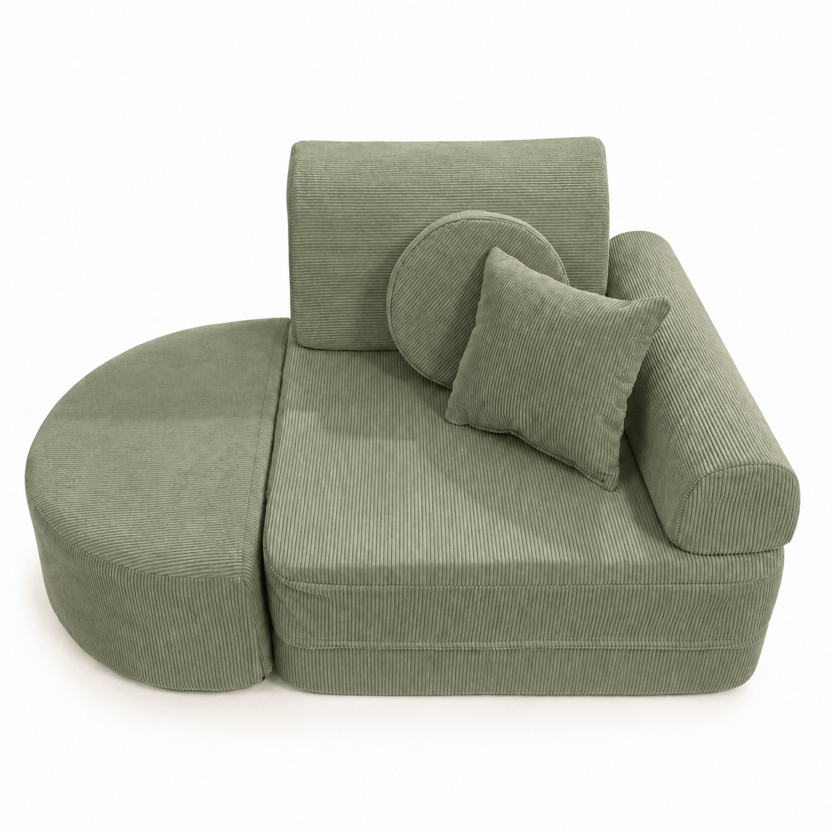 MeowBaby Kindersessel 3-in-1 Max Premium Cord - faltbare Kindercouch & Spielmatratze - Slim Cord Edition