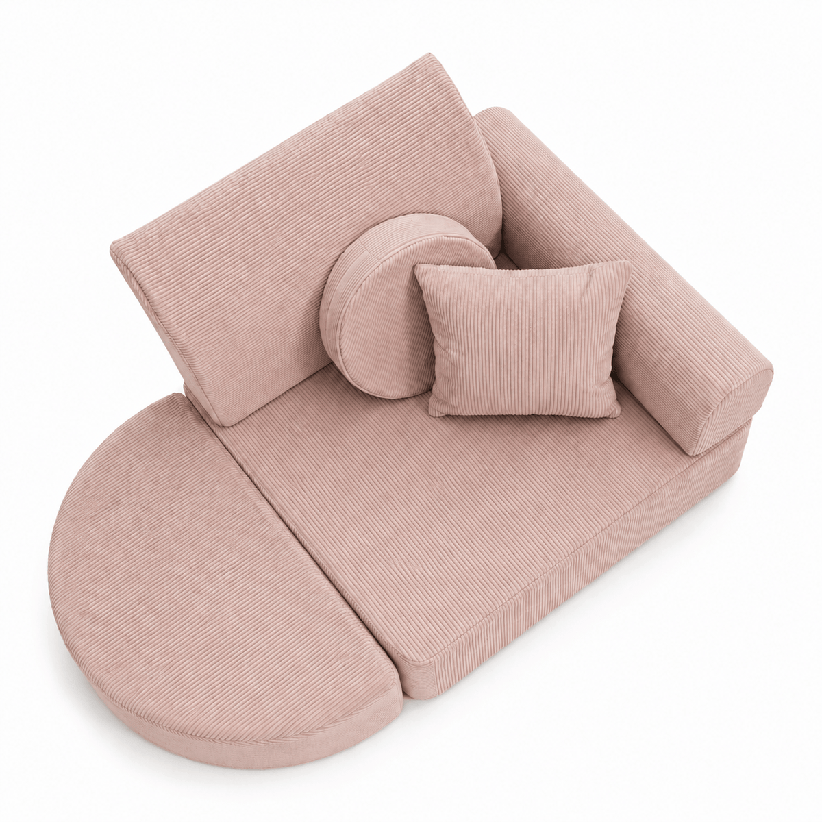 MeowBaby Kindersessel 3-in-1 Max Premium Cord - faltbare Kindercouch & Spielmatratze - Slim Cord Edition