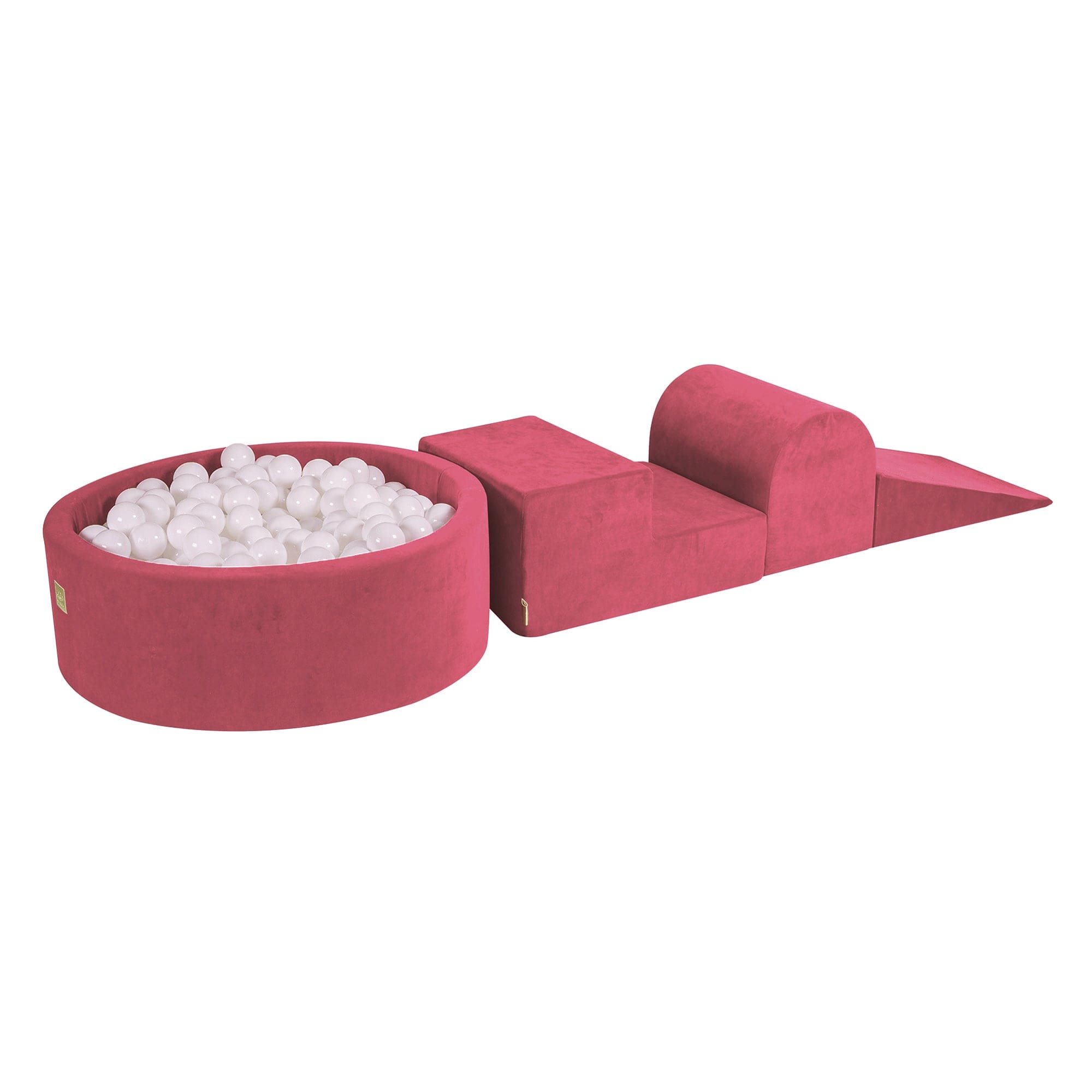 Meowbaby Velvet Kids Foam Climbing Blocks Raspberry Red - Baby Soft Play Set
