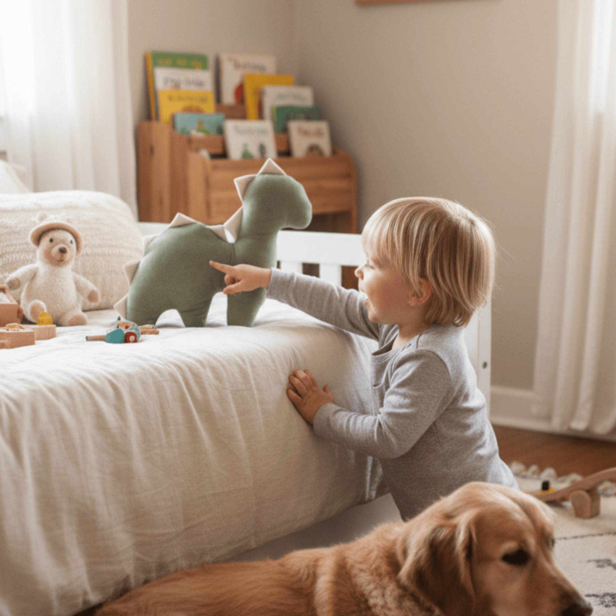 Meowbaby Dekokissen für Kinder Dino – Weich und Stilvoll | Mellow