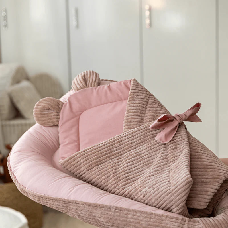 MeowBaby Einschlagdecke Cord zum Schlafen & Kuscheln – Ästhetik ecru/beige
